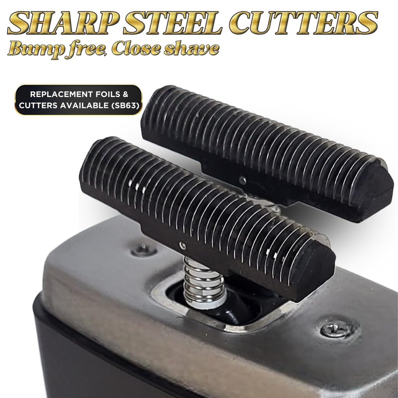 Supreme Trimmer Replacement Hypoallergenic Foil SB62 | Shell for Crunch STF602 | Black w/Silver Foil