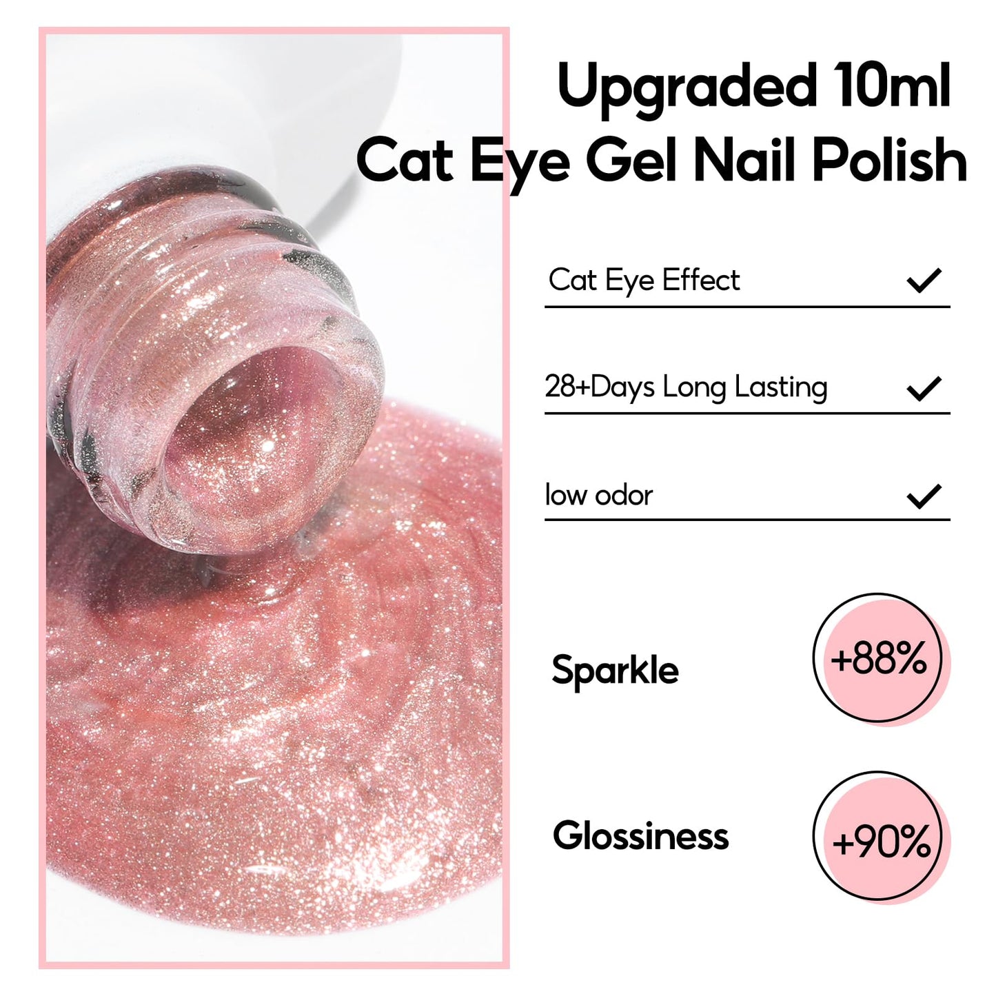 PEACECOLOR Brown Cat Eye Gel Nail Polish Set, 6pcs10ML Brown Red Milky Pink Nude Fall Jelly Gel Manicure Kit Nail Art DIY at Home Gifts for Women