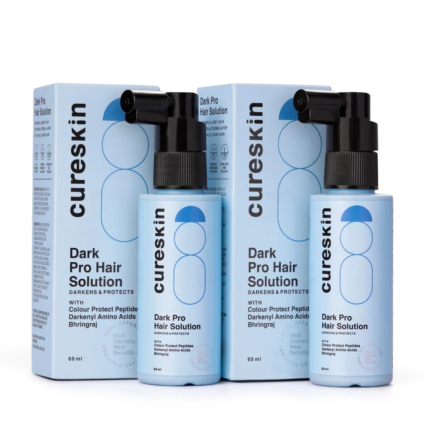 Cureskin Anti Grey Hair Serum - Gradually Restores Natural Hair Color | Peptide-52 & Acetyl Tyrosine | 15-Day Supply