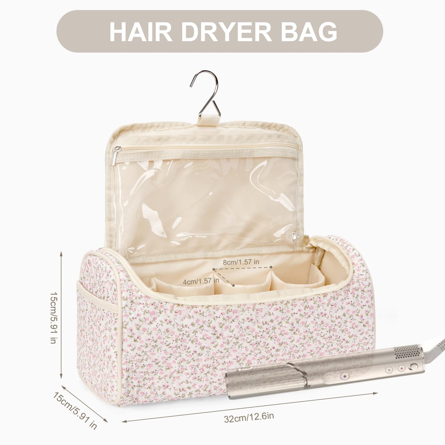 ANKICK Travel Case Compatible with Dyson Airwrap Complete Styler and Attachments, Coquette Portable Hair Dryer Bag Organizer