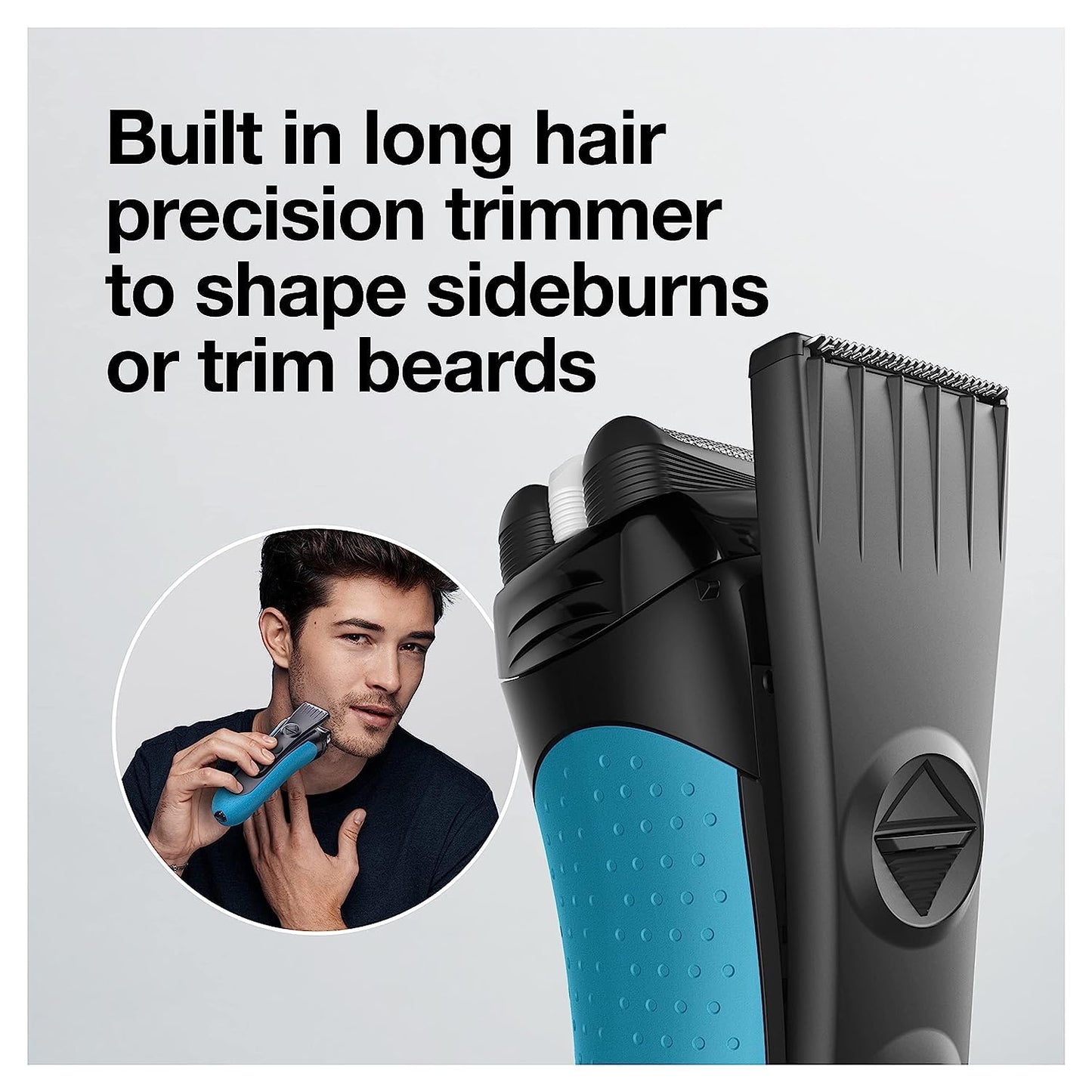 Braun Electric Series 3 Razor with Precision Trimmer, Rechargeable, Wet & Dry Foil Shaver for Men, Blue/Black, 4 Piece (Pack of 2)
