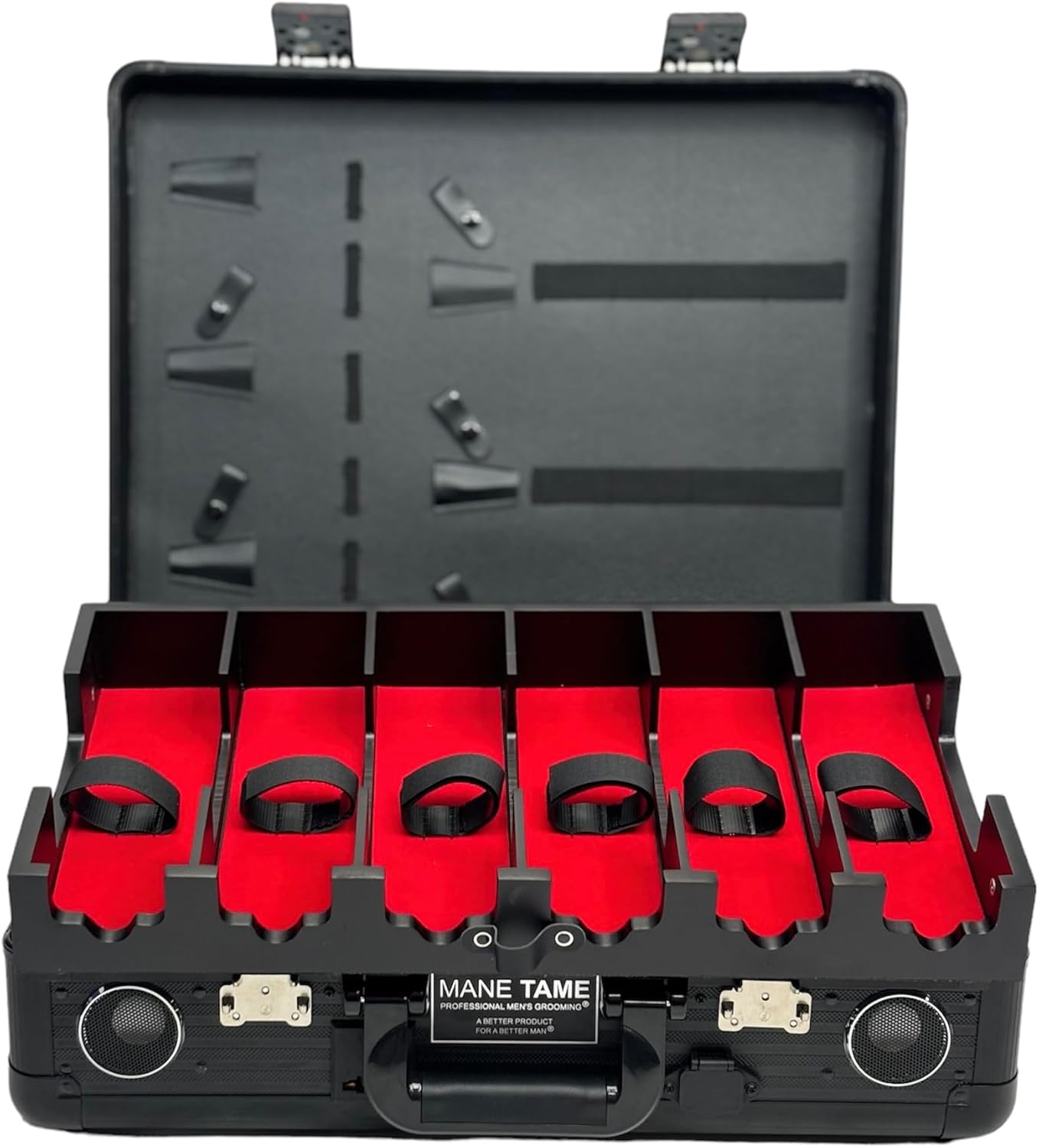 Mobile Barber Station - MANE TAME Executive Case with Speakers & Locks | Black