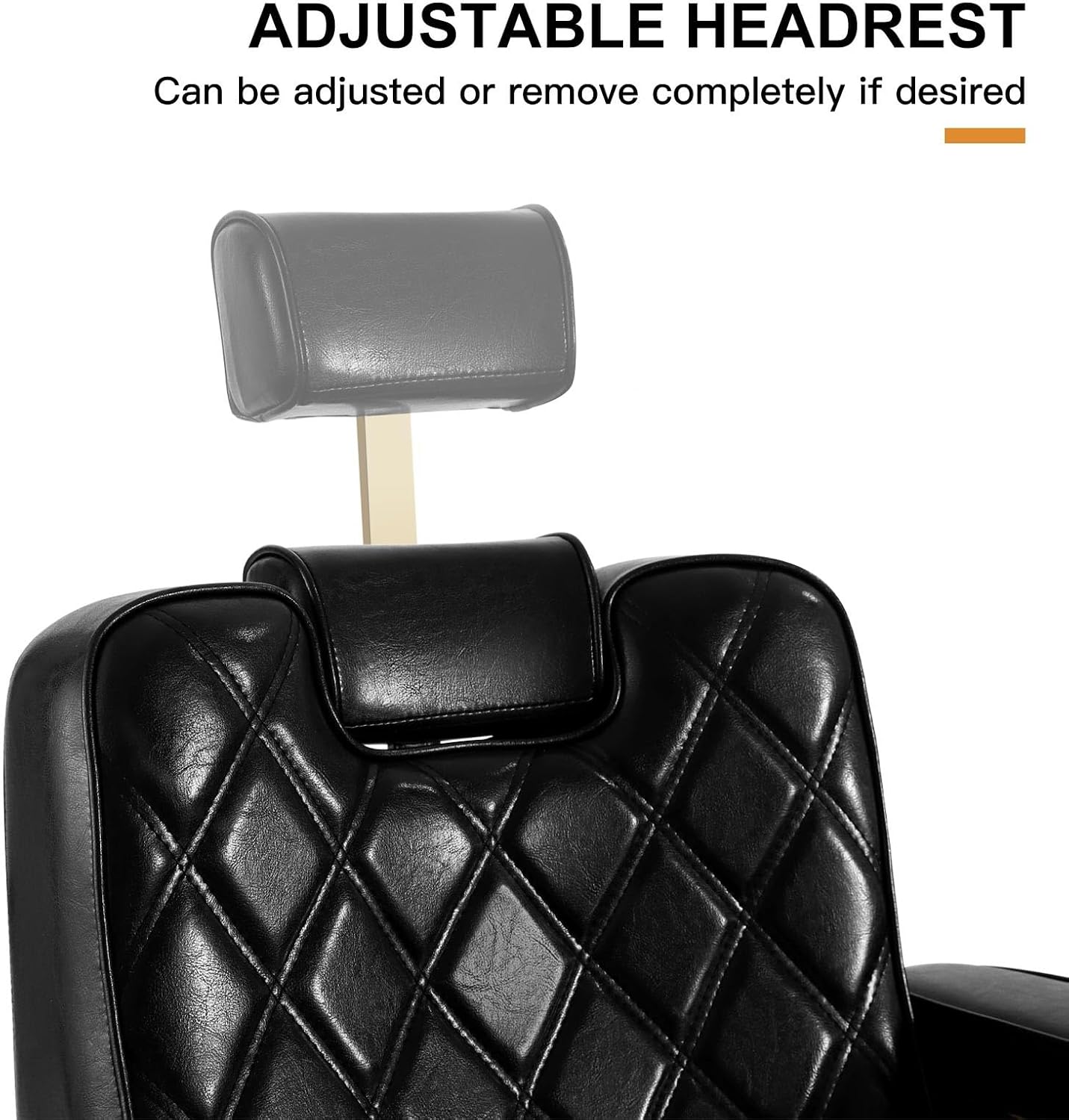 All Purpose Barber Chair - Wide Backrest Reclining Salon Chair for Hair Stylists | Gold Finish