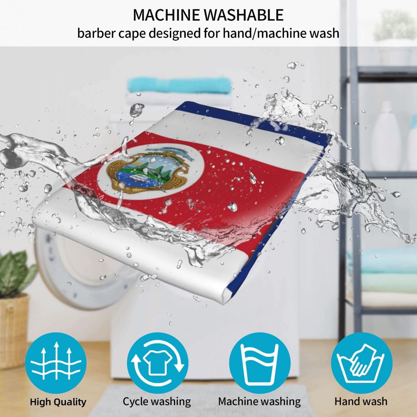 Costa Rica Flag Hair Cutting Barber Cape Hair Salon and Dyeing Styling Cloth for Women/Men