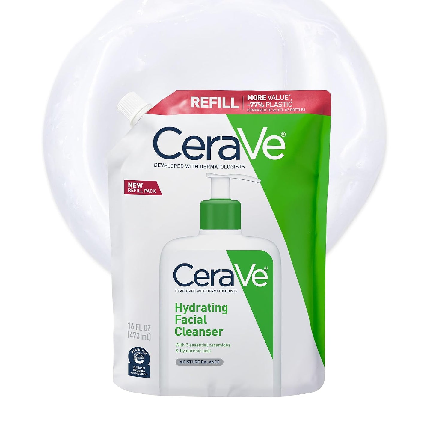 CeraVe Hydrating Facial Cleanser - Moisturizing Face Wash with Hyaluronic Acid & Ceramides | 16 Oz for Dry Skin