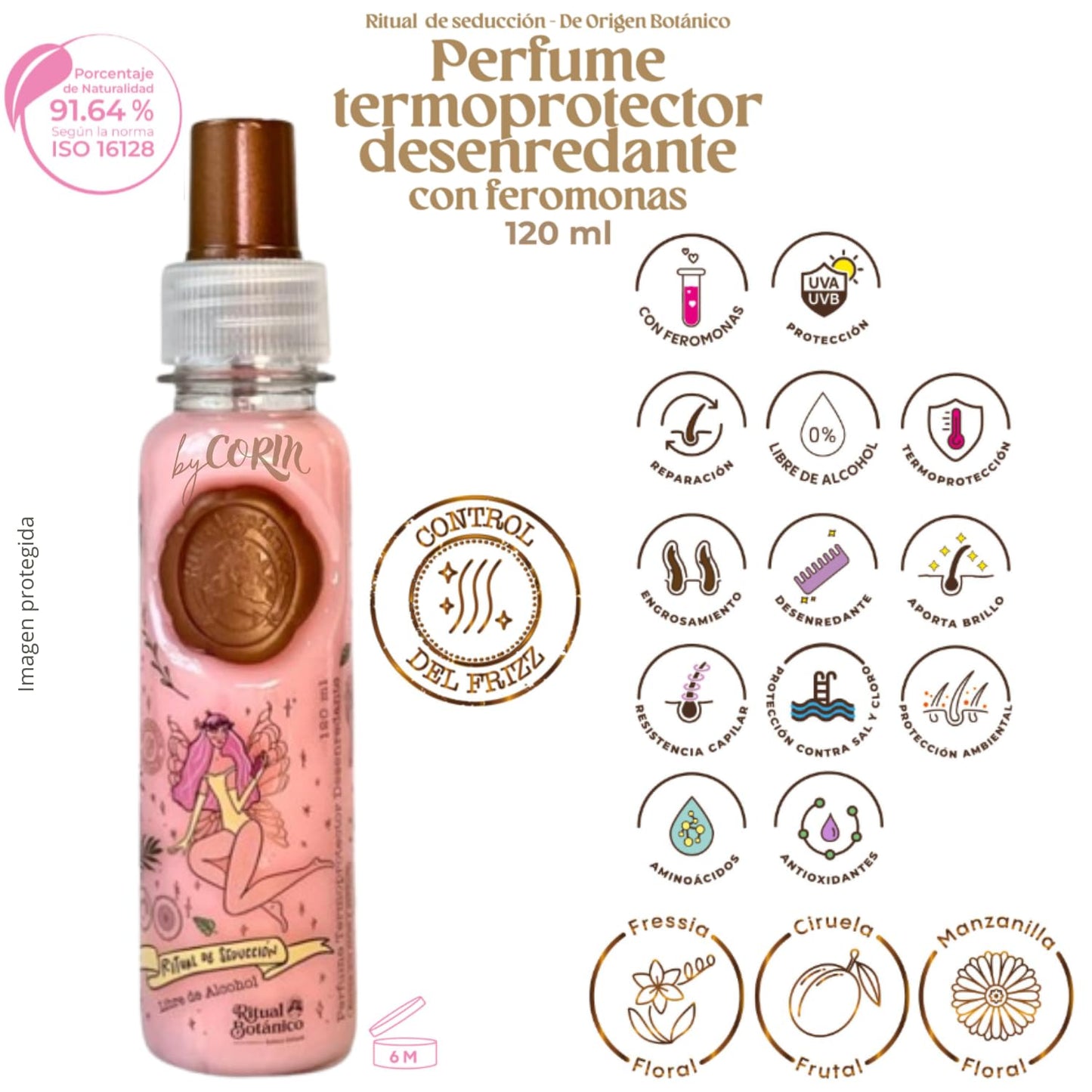 Hair Perfume | Leave-In Conditioner Spray with Frizz Control & UV Protection - 120ML Floral & Fruity Scent