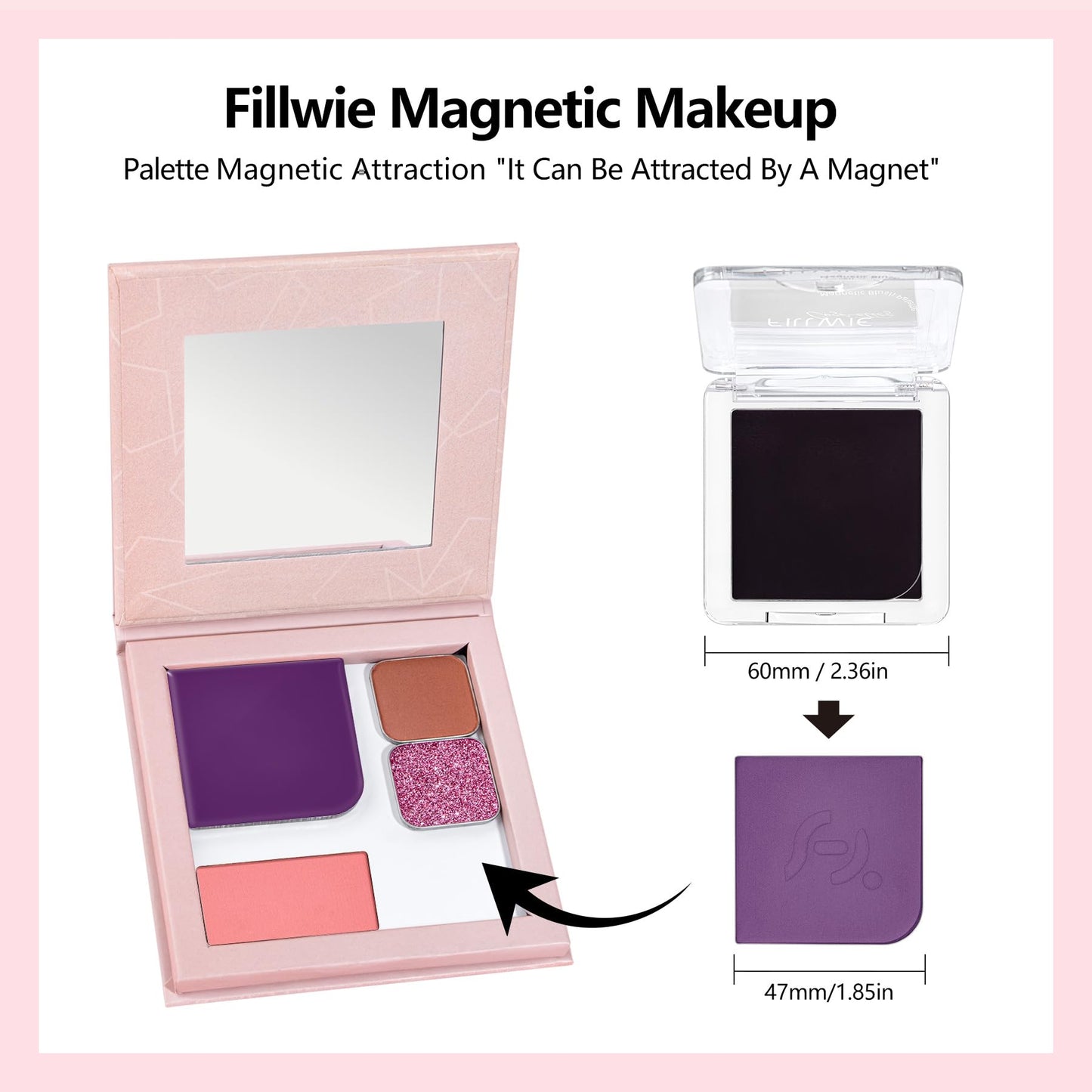 Fillwie Purple Blush Duo, Cream & Powder, Light Lavender (Violet Veil)
