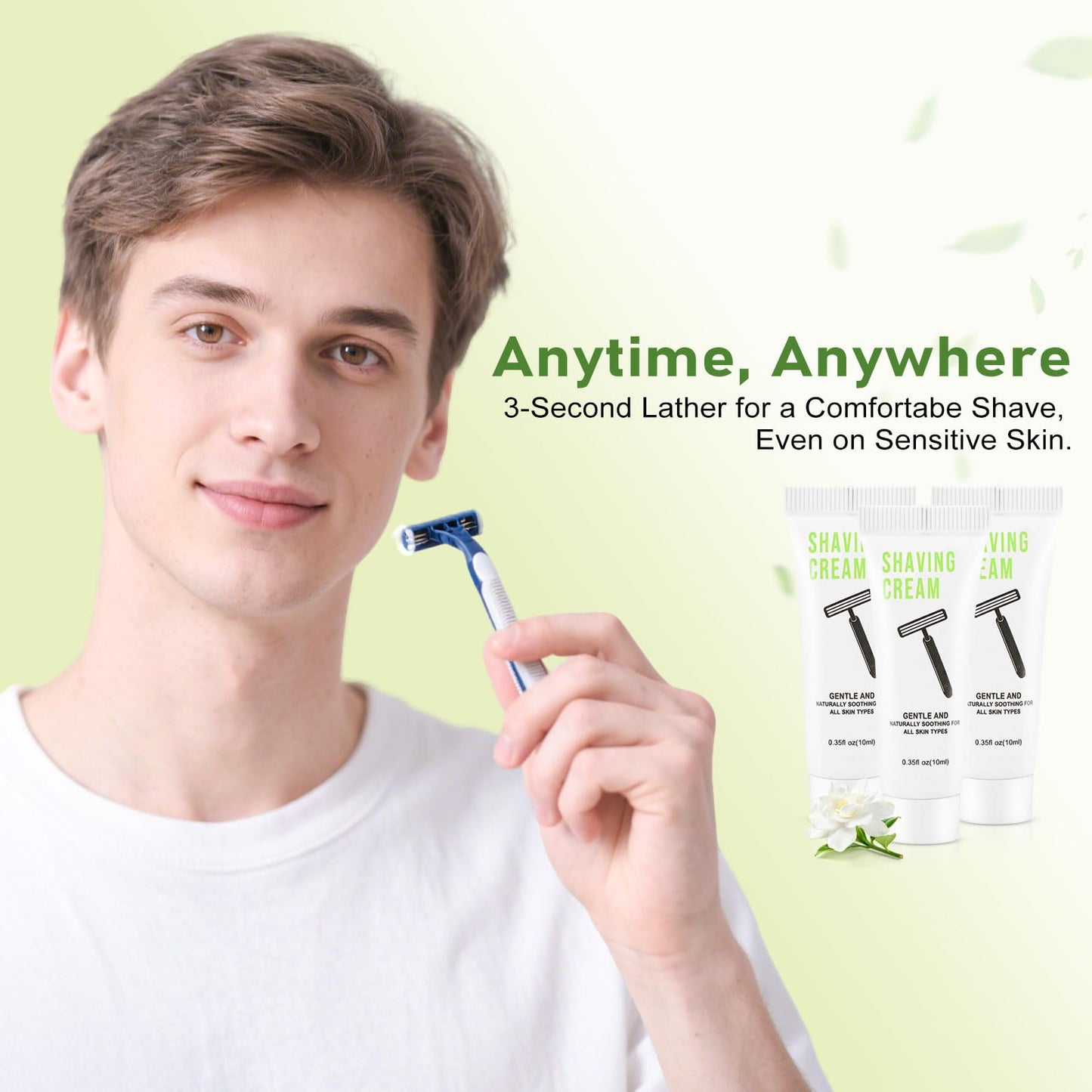 500 Shaving Cream Bulk Travel 10ml/0.35fl oz,Disposable Shaving Cream in Bulk Travel Shave Cream for Hotel Homeless,White Tea