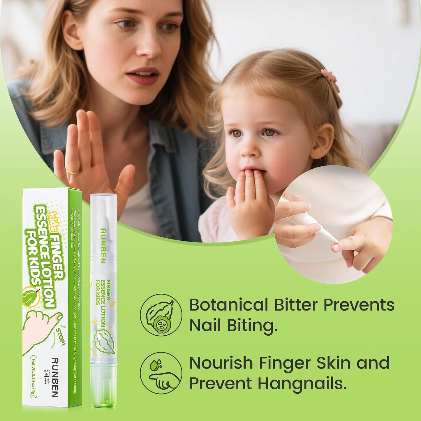 Stop Nail Biting for Kids - Bitter Taste Nail Care Pen | Safe, Non-Toxic Treatment for Ages 0+ (0.14 oz)