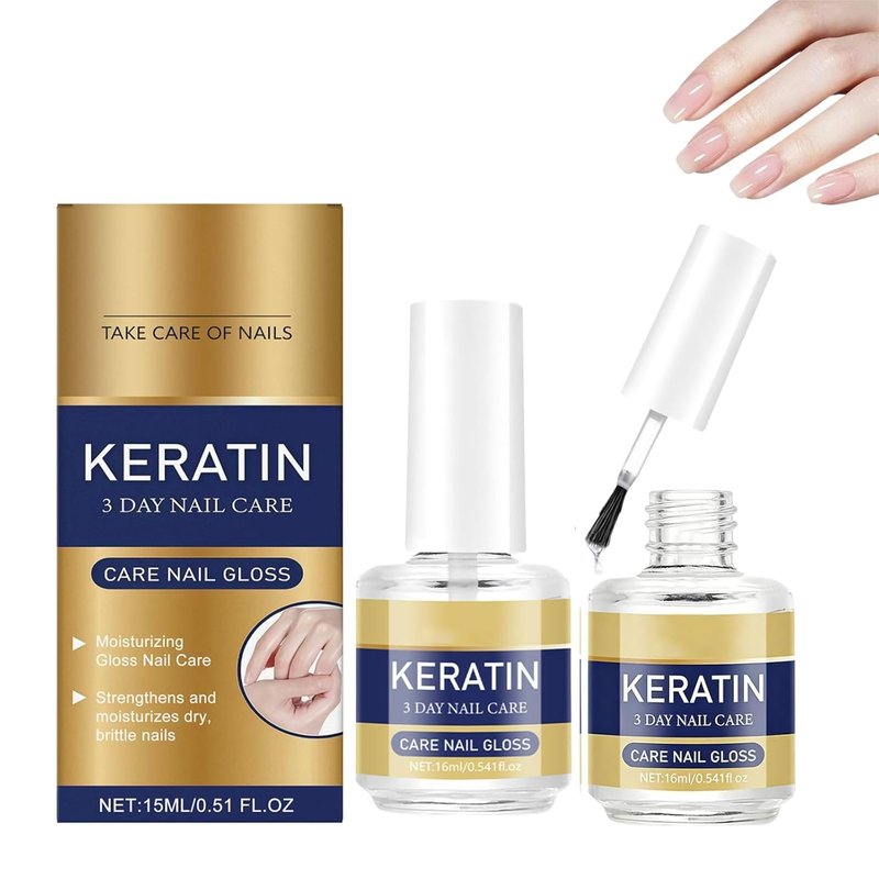 Keratin Nail Care Oil - Strengthening Formula with Amino Acids for Dry, Weak & Brittle Nails | 2-Pack