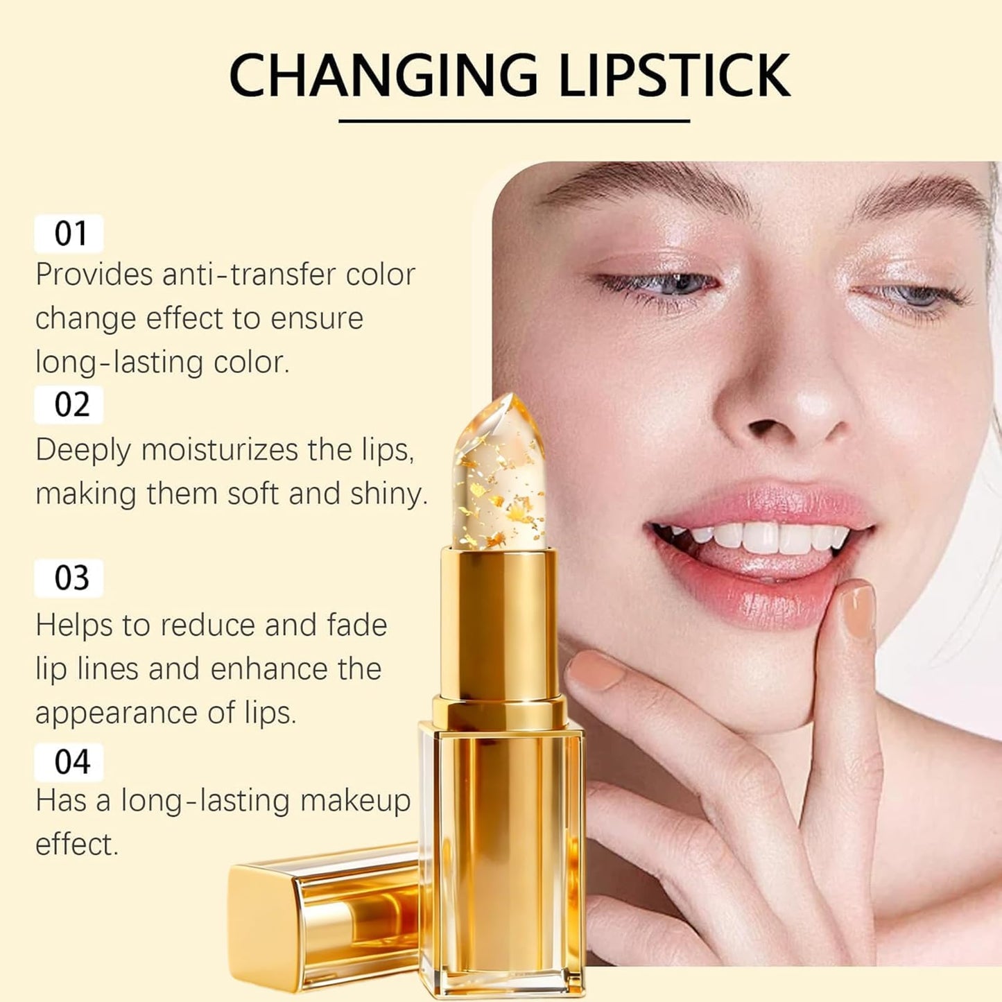 Signature lipstick, pH Adjusting Lipstick for Old Women, Skin-Adaptive Clear Lip Gloss, Long-Lasting Hydration Tinted Lip Balm, Makes Your Lips Look Fuller, Softer, Suitable for All Skin Tones (1 Pcs)