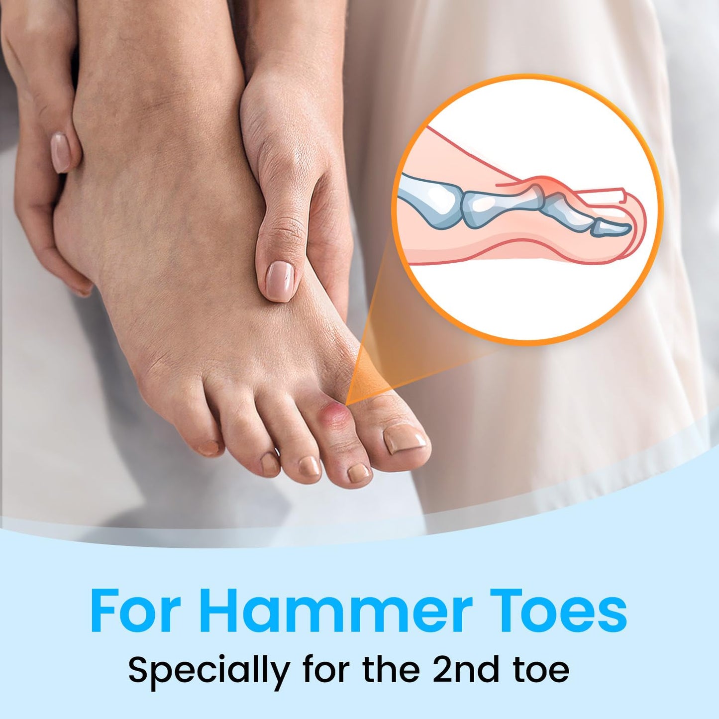 Pozpo Tech Hammer Toe Straightener Corrector Wrap for Women & Men, Hammer Toe Splint Support - 2 in package