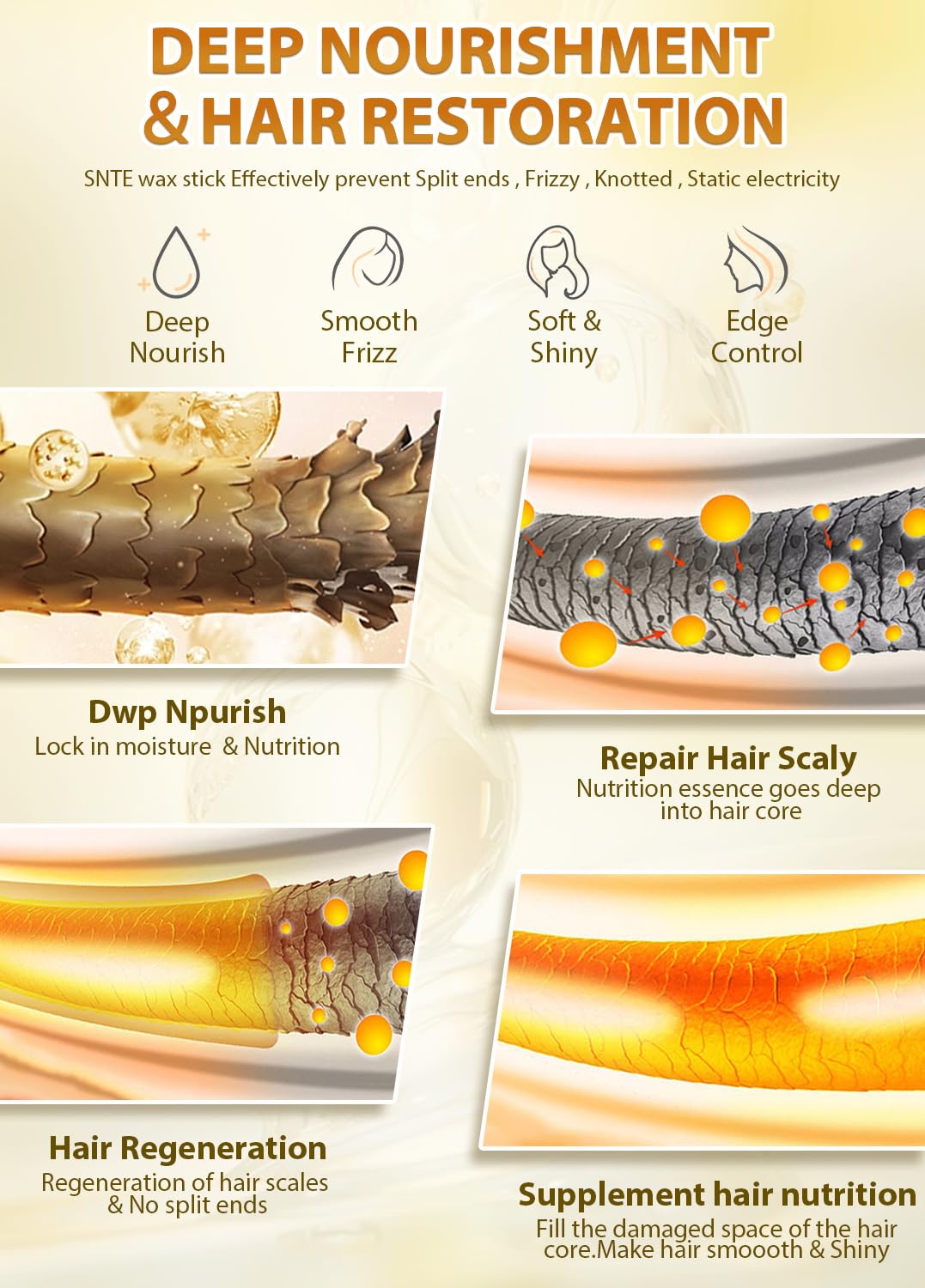 Hair Wax Stick - Non-Greasy Styling Cream for Flyaways & Frizz | 2PCS Hair Slick Stick