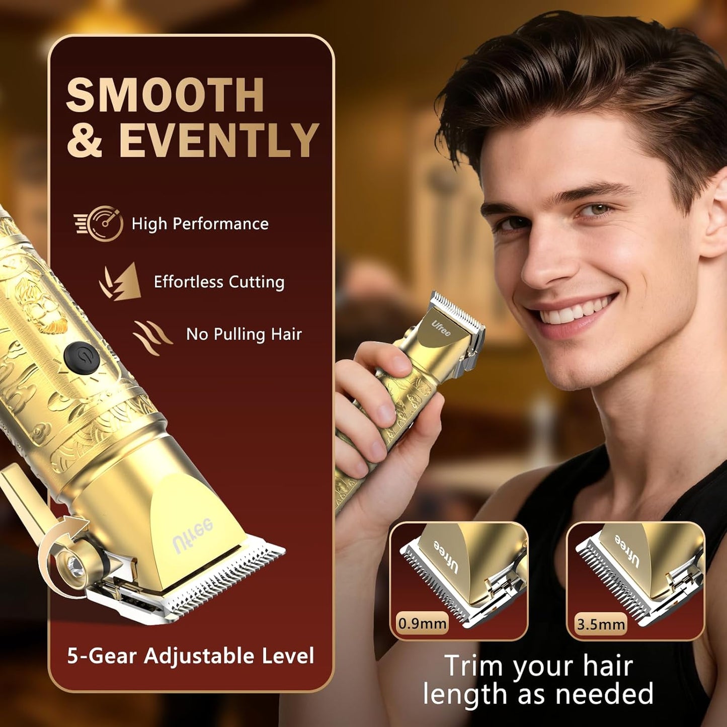 Ufree 8-In-1 Professional Hair Cutting Kit - Cordless Clippers & Trimmers Set for Men | Rechargeable Beard Trimmer & Electric Shaver