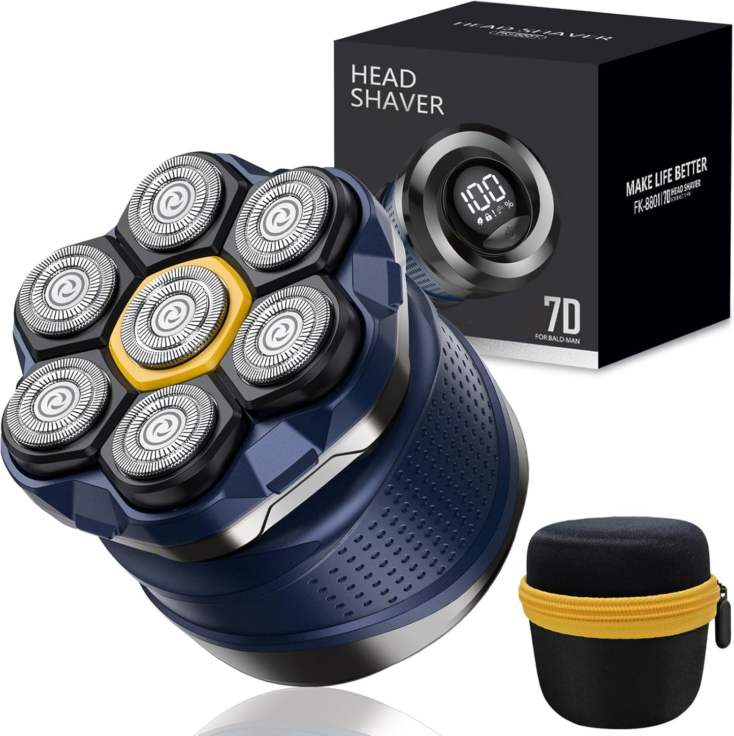 Phisco 7D Floating Electric Razor for Bald Men | IPX7 Waterproof, Travel Case, Fast Charging