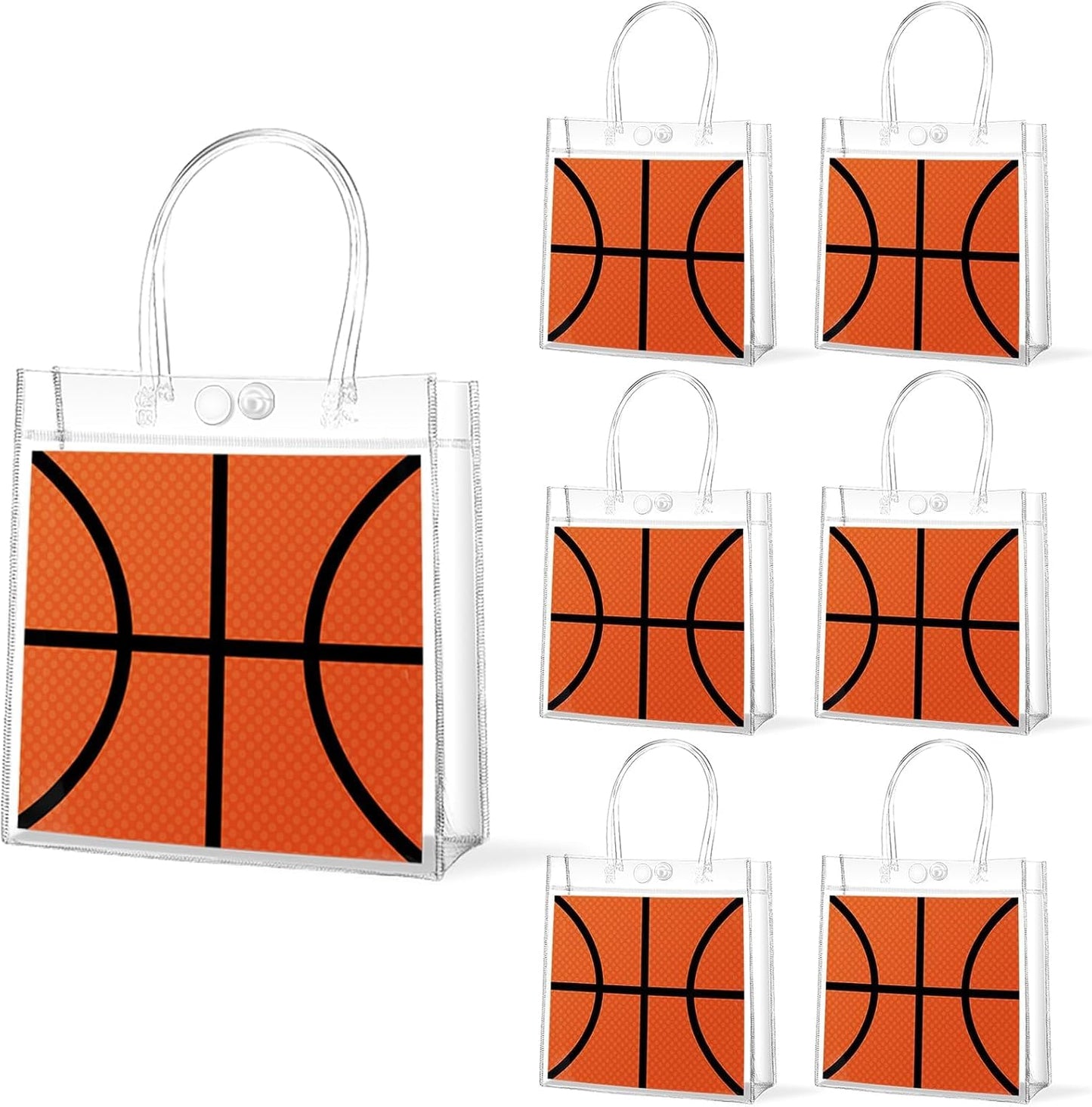 Softball Clear PVC Gift Bags - 24Pcs Sport Theme Goodie Treat Tote Bags | 8 x 8 x 3In for Boys Birthday Party & Baby Shower Decor