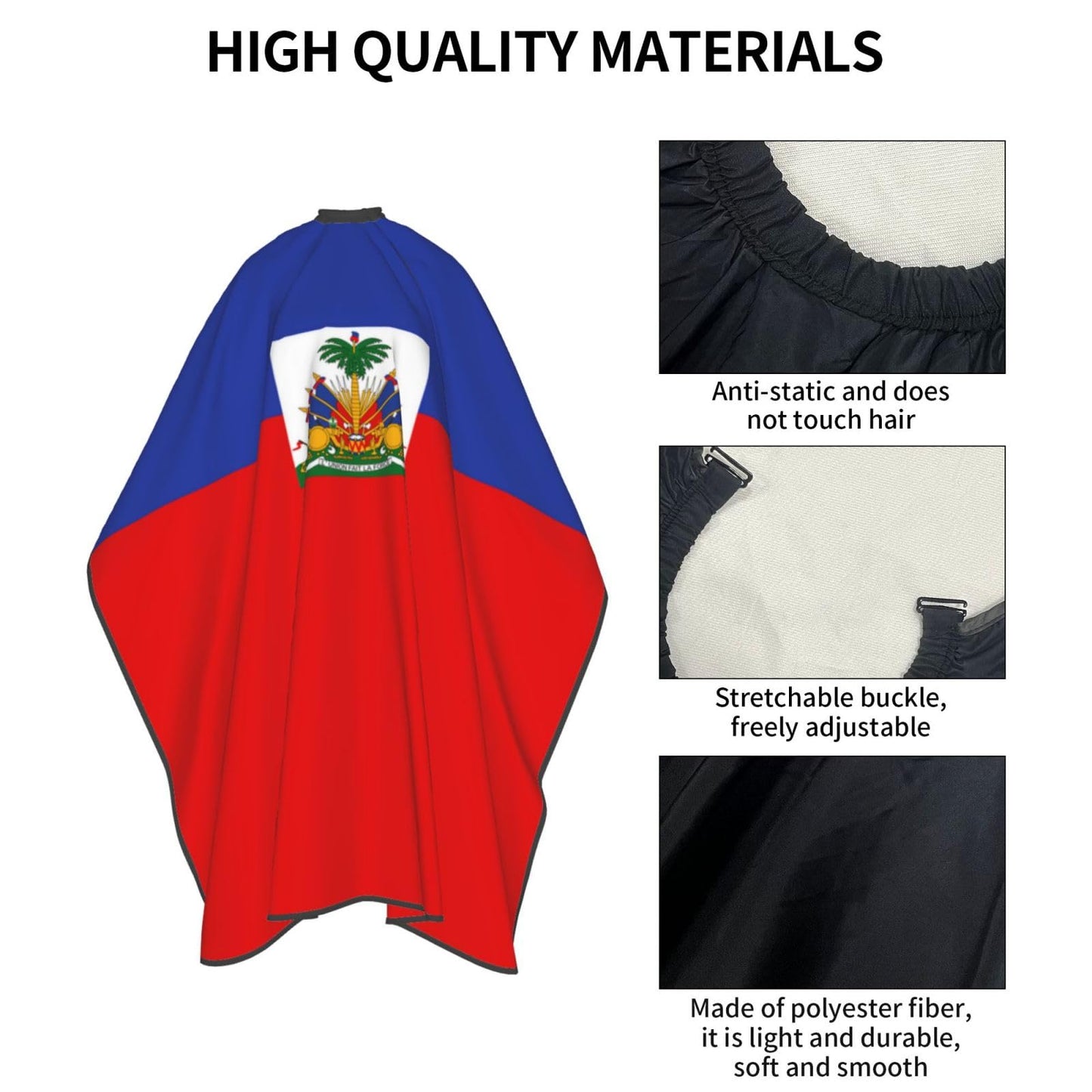 Haiti Flag Hair Cutting Barber Cape Hair Salon and Dyeing Styling Cloth for Women/Men