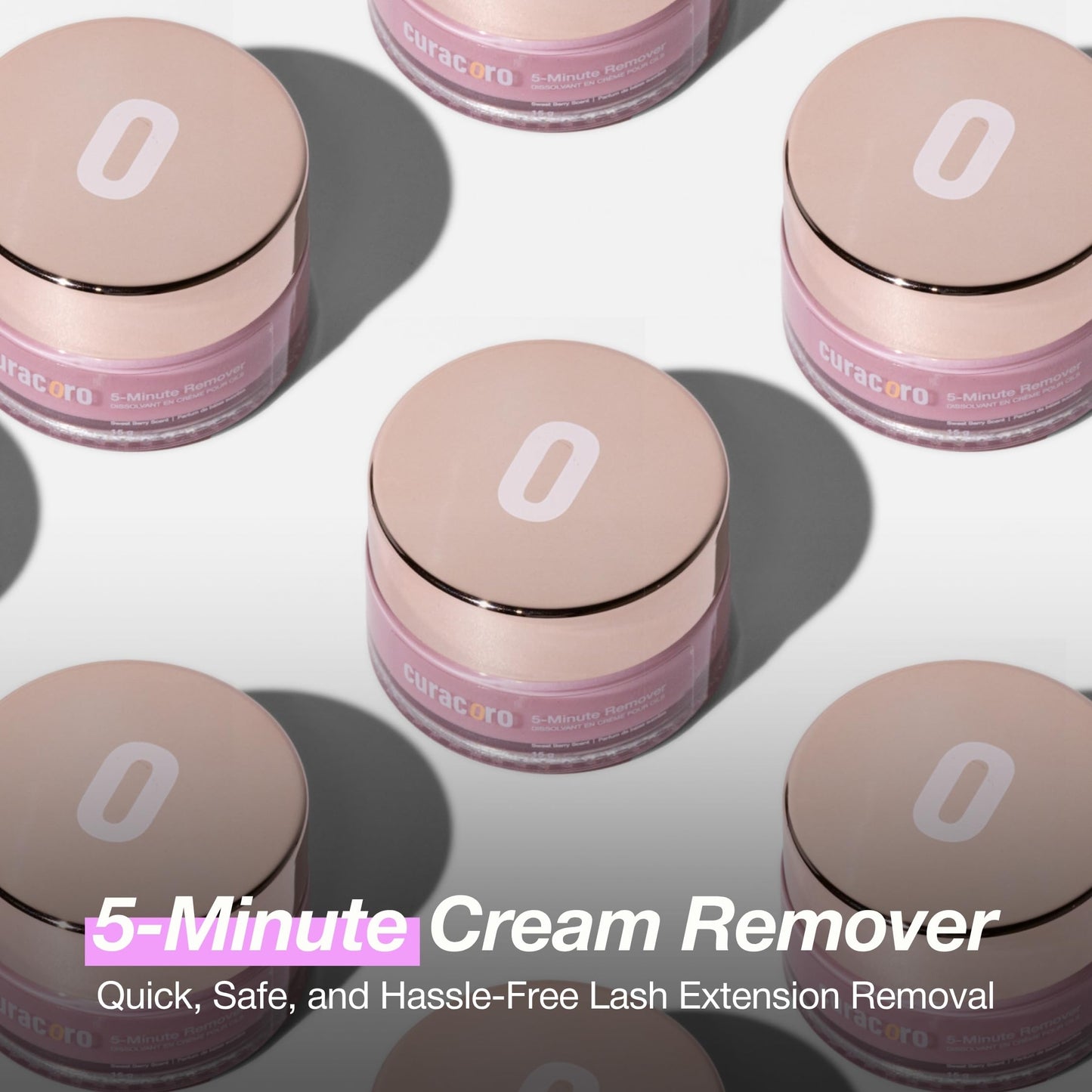 CURACORO Lash Cream Remover for Lash Extensions 15g, Dissolves Powerful Eyelash Extension Glue, Low Irritation Cream for Sensitive Skin (Sweet Berry Scent)