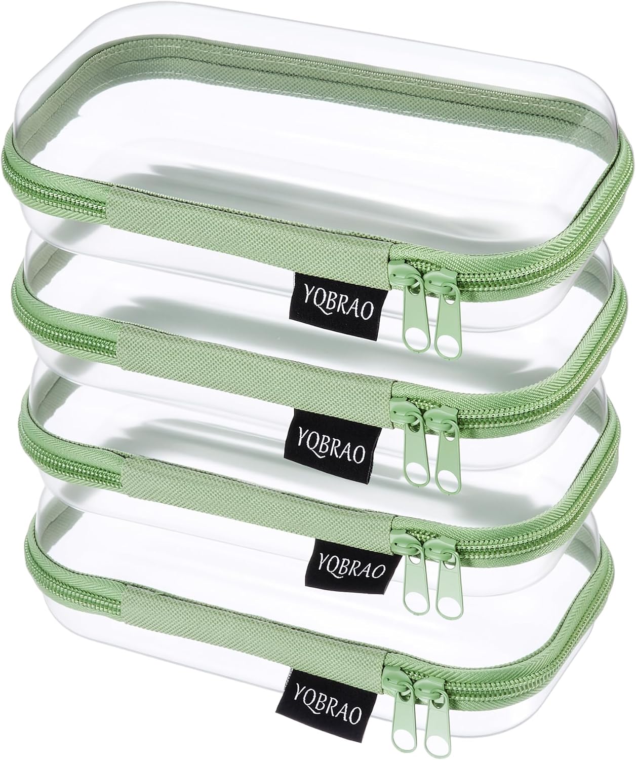 Clear Hard Shell Zipper Case Set - 6 Pack Heavy Duty Crush-Proof Diaper Bag Organizer Pouches | TSA Approved Travel Makeup & Toiletries Bags (2L, 2M, 2S)