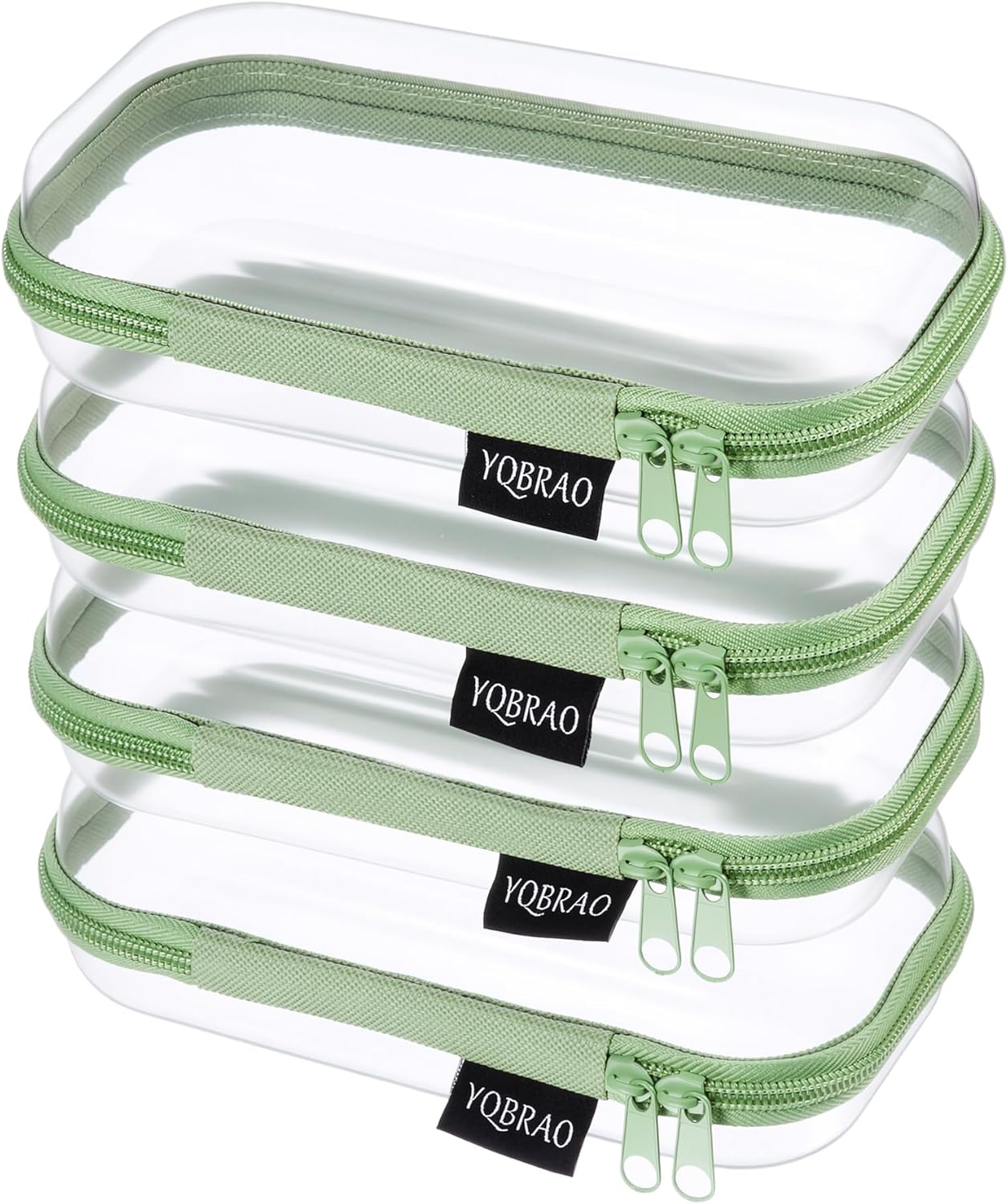 Clear Diaper Bag Organizer Pouches - 4-Pack Ultra-Thick PET Travel Bags | Rigid Self-Standing Design, TSA Approved