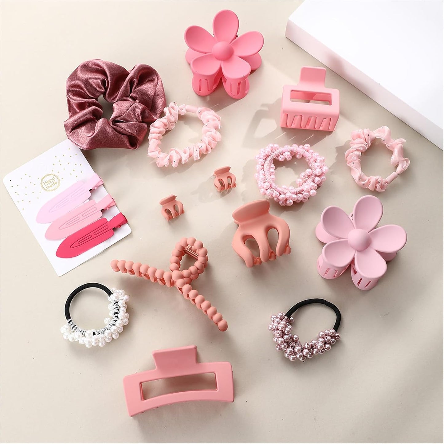 Hair Claw Clips Set - 10 Pack Matte Square & Flower Clips for Thick & Thin Hair | Strong Hold Daisy Accessories