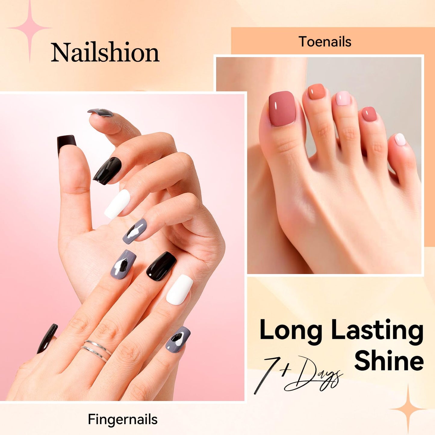 Nailshion Nude Gray Nail Polish Set Neutral 16 Colors with Base Top Coat