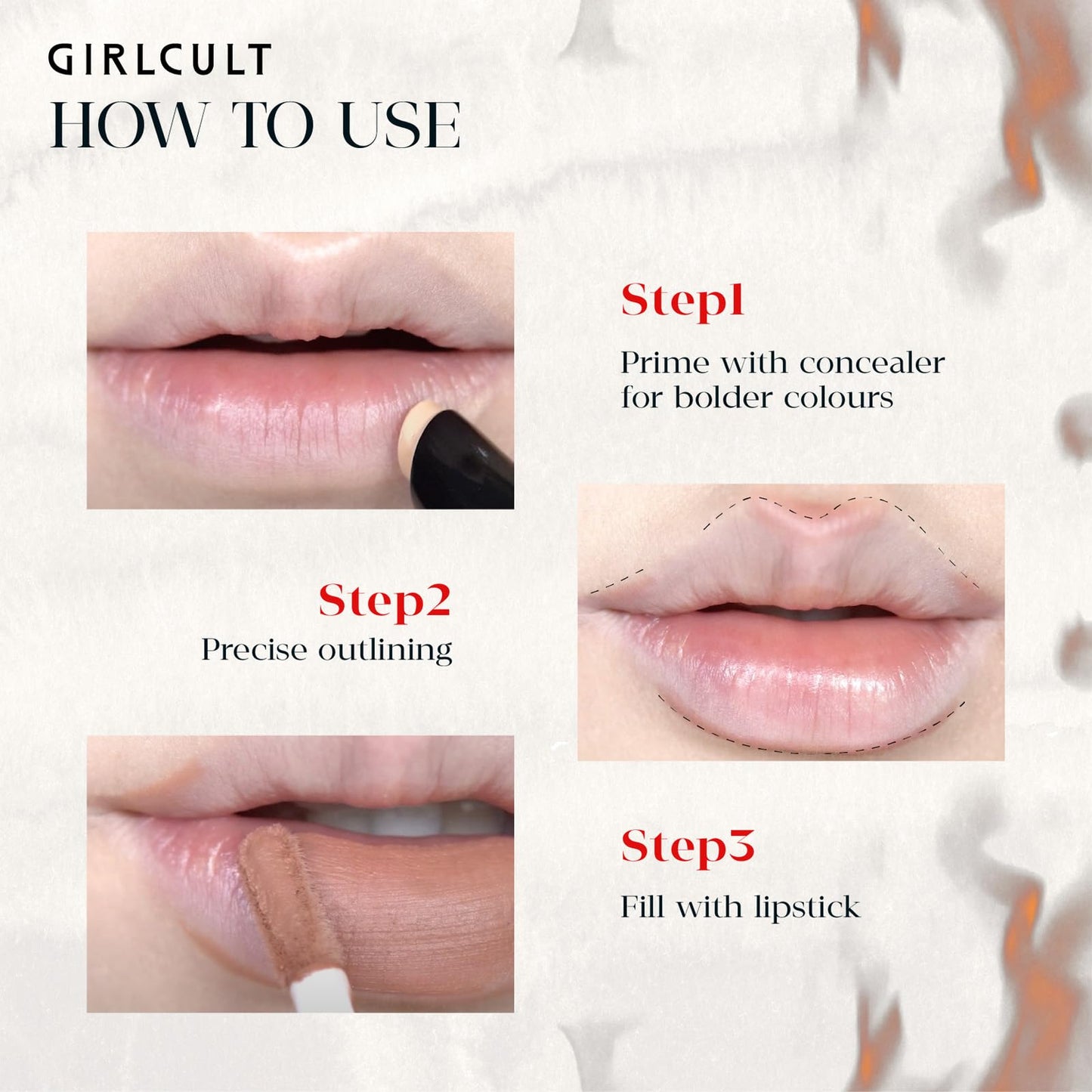 GIRLCULT Nude Lip Liner and Lip Concealer Duo, Lip Contour Pencil