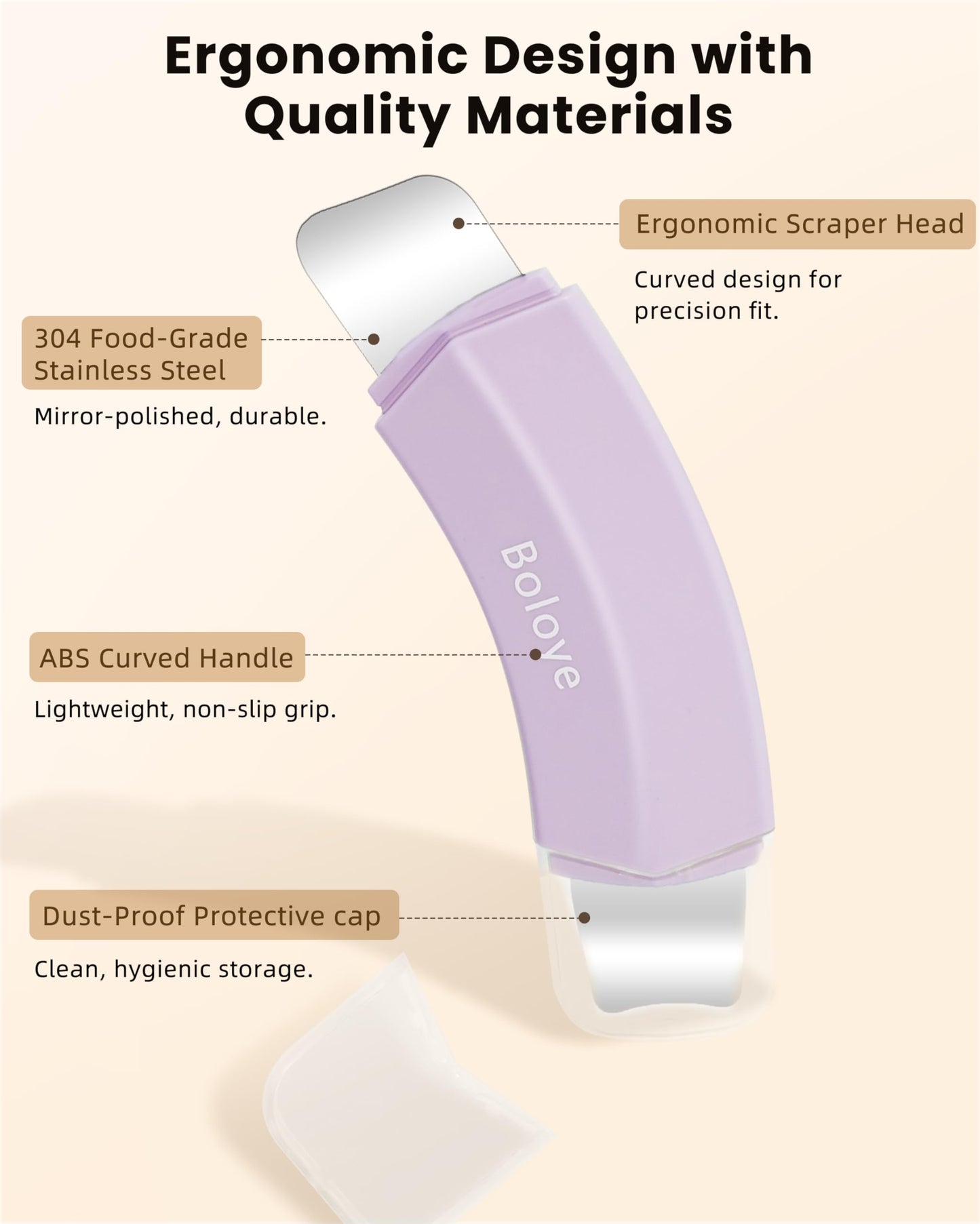 Boloye Blackhead Remover Tool – Dual-Head Face Scraper & Pore Cleaner for Deep Facial Cleansing, Nose Scraper for Nose & T-Zone, Skin Care Tool for Men and Women