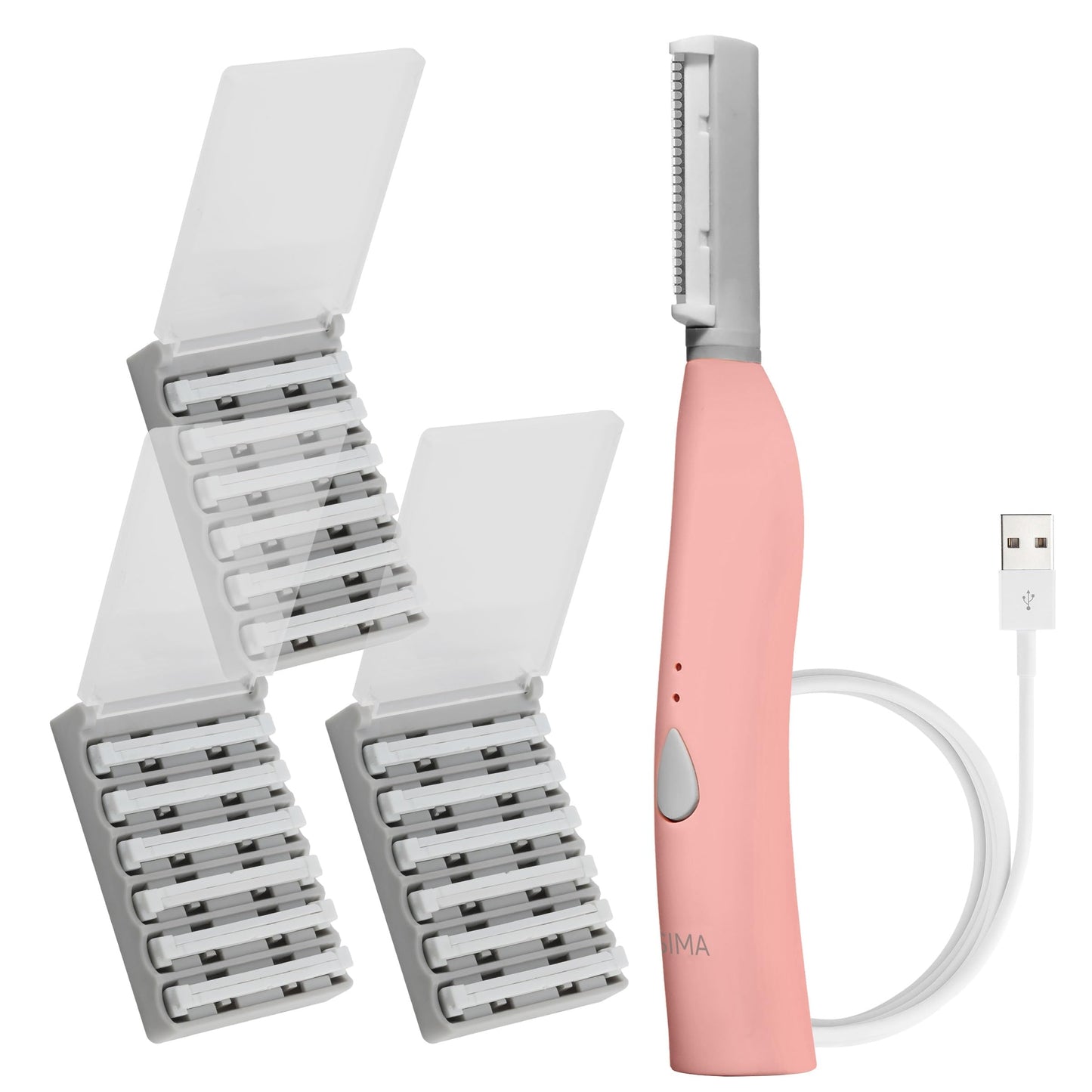 SPA SCIENCES - SIMA Patented Dermaplane Razor for Women Face – Painless 2-in-1 Facial Exfoliation & Peach Fuzz Hair Removal – Anti-Aging – 3 Speeds – Rechargeable – 19 Weeks Treatment