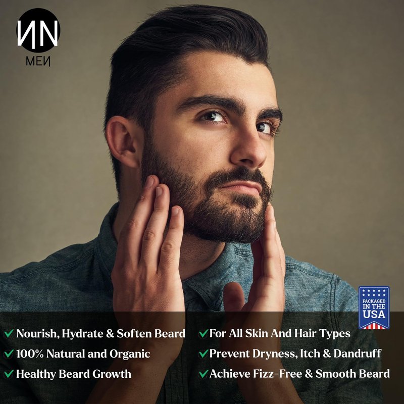 Natnique Jojoba Beard Oil for Men with Vitamin E & Tea Tree – Organic Conditioner & Growth Oil – Moisturizer for Facial Hair, Mustache & Dry Skin – Softener for Itch, Dandruff & Grooming Care – 1 oz