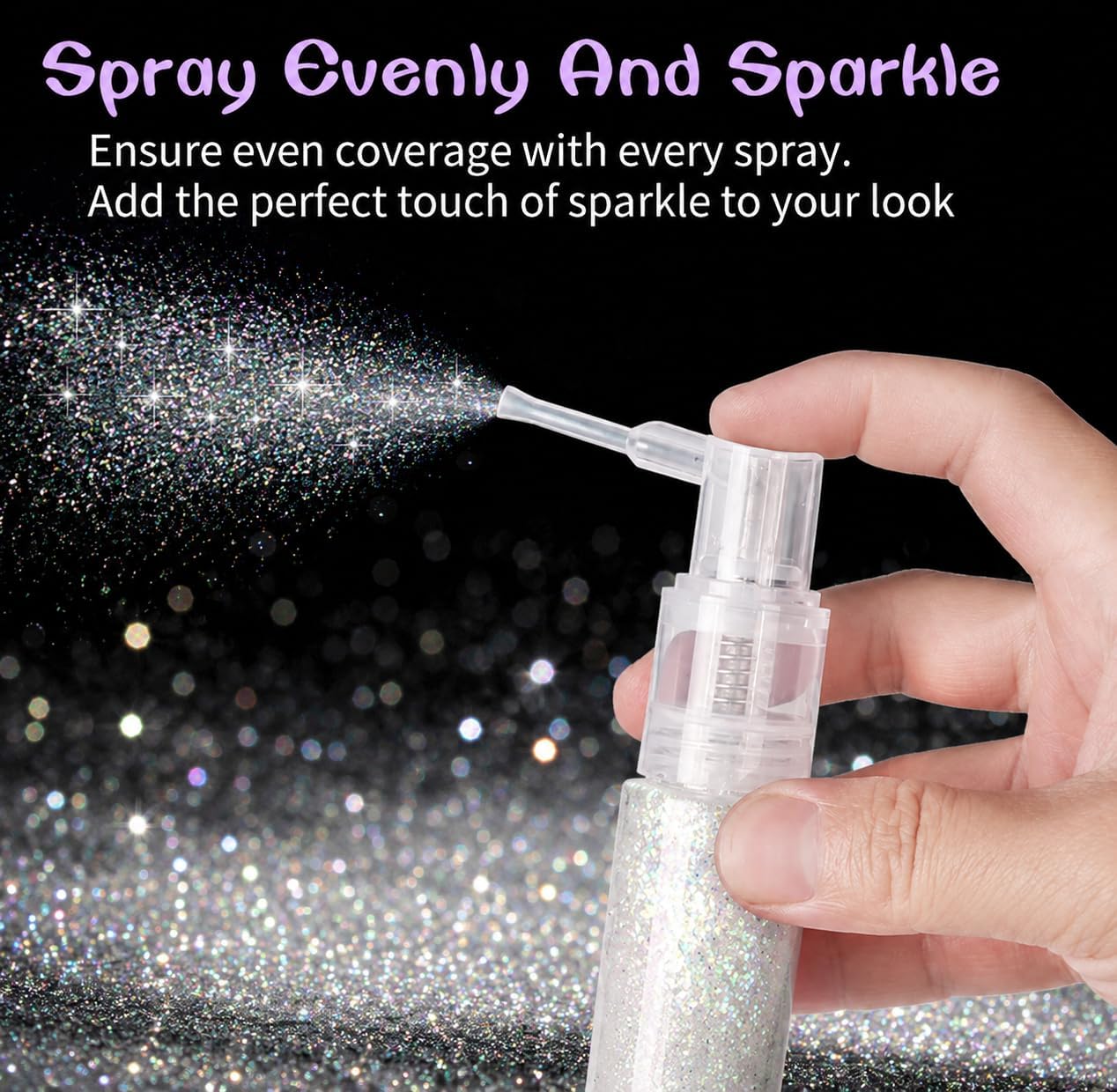 White Hair and Body Glitter Spray - Shiny Sparkle Glitter for Clothes & Hair | 25g/0.88oz