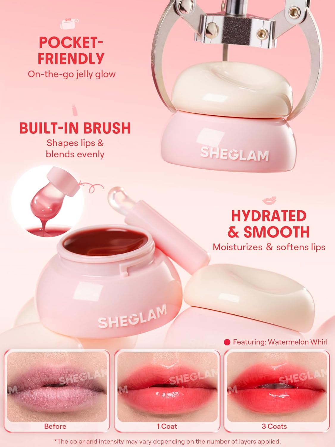 Hydra Jelly Pocket Lip Jam - Hydrating Lip Gloss for Moisture | Sugar Swirl Flavor