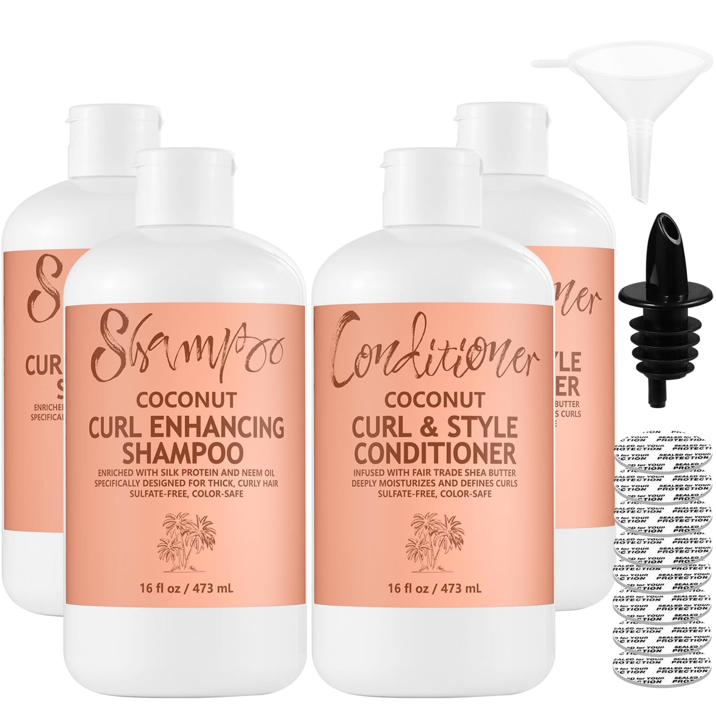Leak-Proof Empty Shampoo Containers Set for Cruises (64oz Total) – Reusable for Travel, Beach, Events, Concerts – with Funnel, Easy to Fill & Pack in Checked Luggage