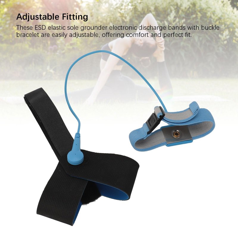 2 Pcs ESD One Size Fits All Anti Static Heel Grounder Straps, Adjustable ESD Shoes Straps with Buckle, Anti Static Foot Heel Straps for Grounding and Protecting Electronics Against Electric Shock