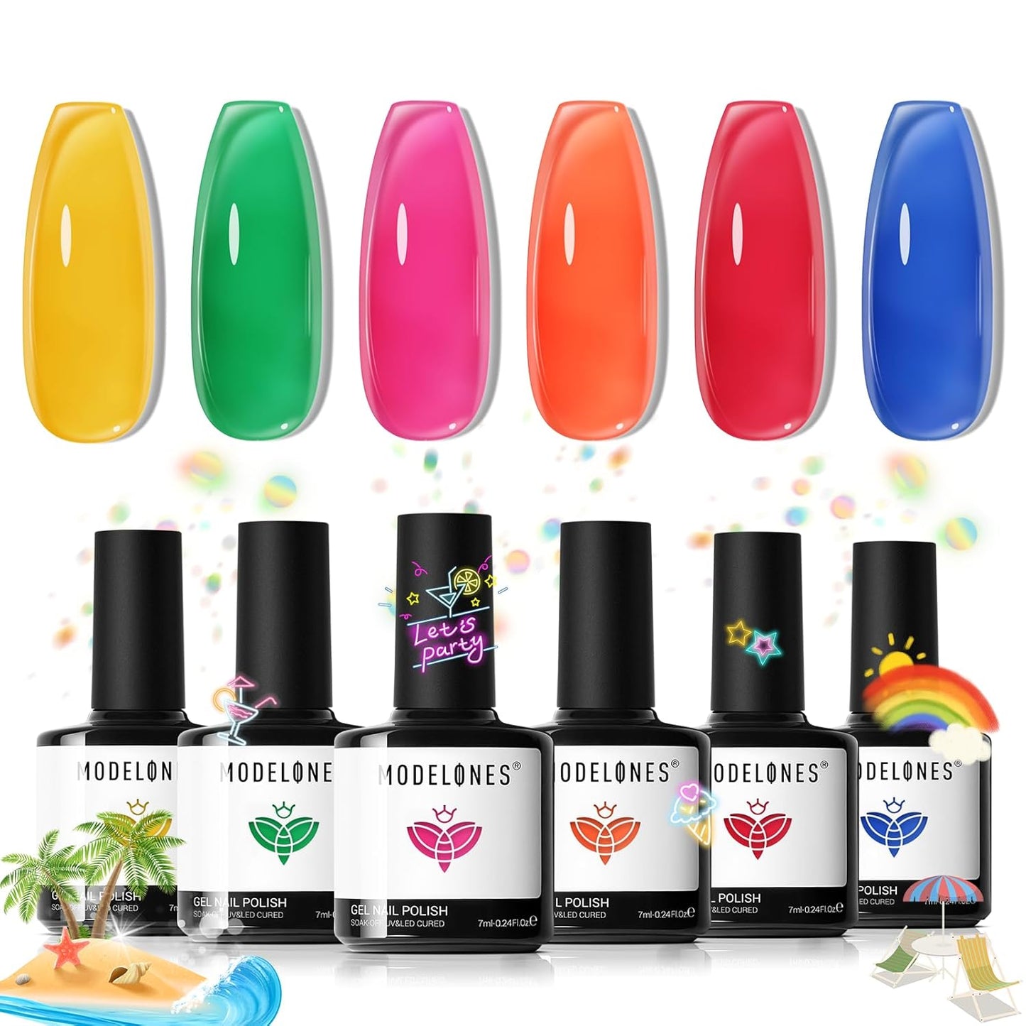 Pink Gel Nail Polish Set - 6 Pastel & Neon Shades for DIY Nail Art | Summer 2026 Collection