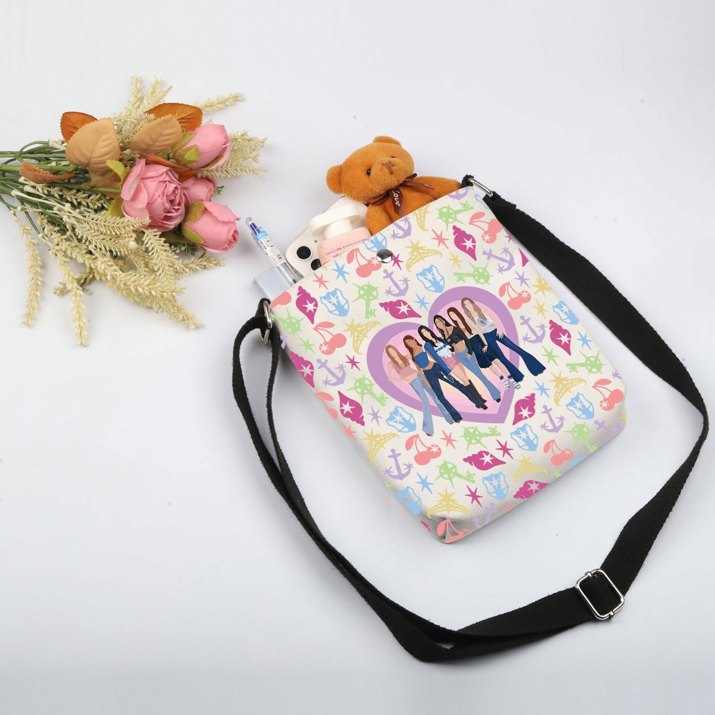 MNIGIU Singer Fans Crossbody Bag Global Group Concert Merch Korea Pop Music Shoulder Bag Band Lover Gift (Global Group CB)