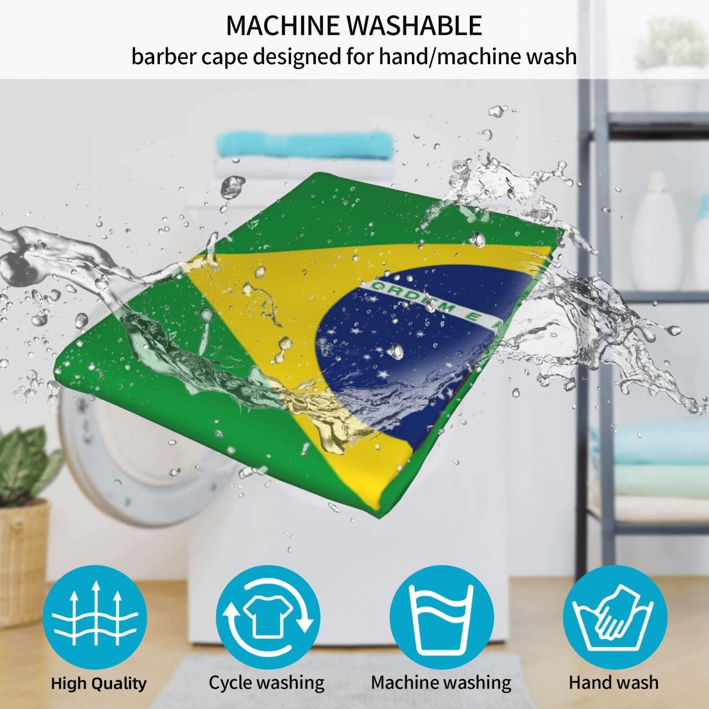 Brazil Flag Hair Cutting Barber Cape Hair Salon and Dyeing Styling Cloth for Women/Men