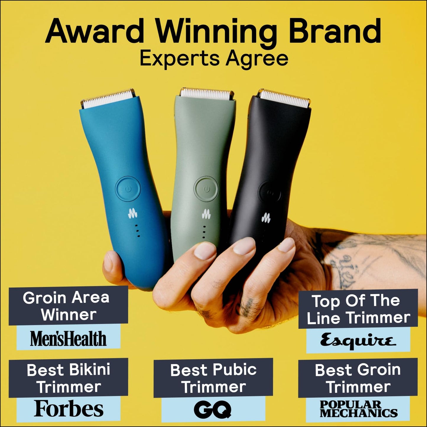 MERIDIAN - The Complete Package: Includes Men’s Waterproof Electric Below-The-Belt Trimmer and The Spray (50 mL) | Features Ceramic Blades and Sensitive Shave Tech (Sage)