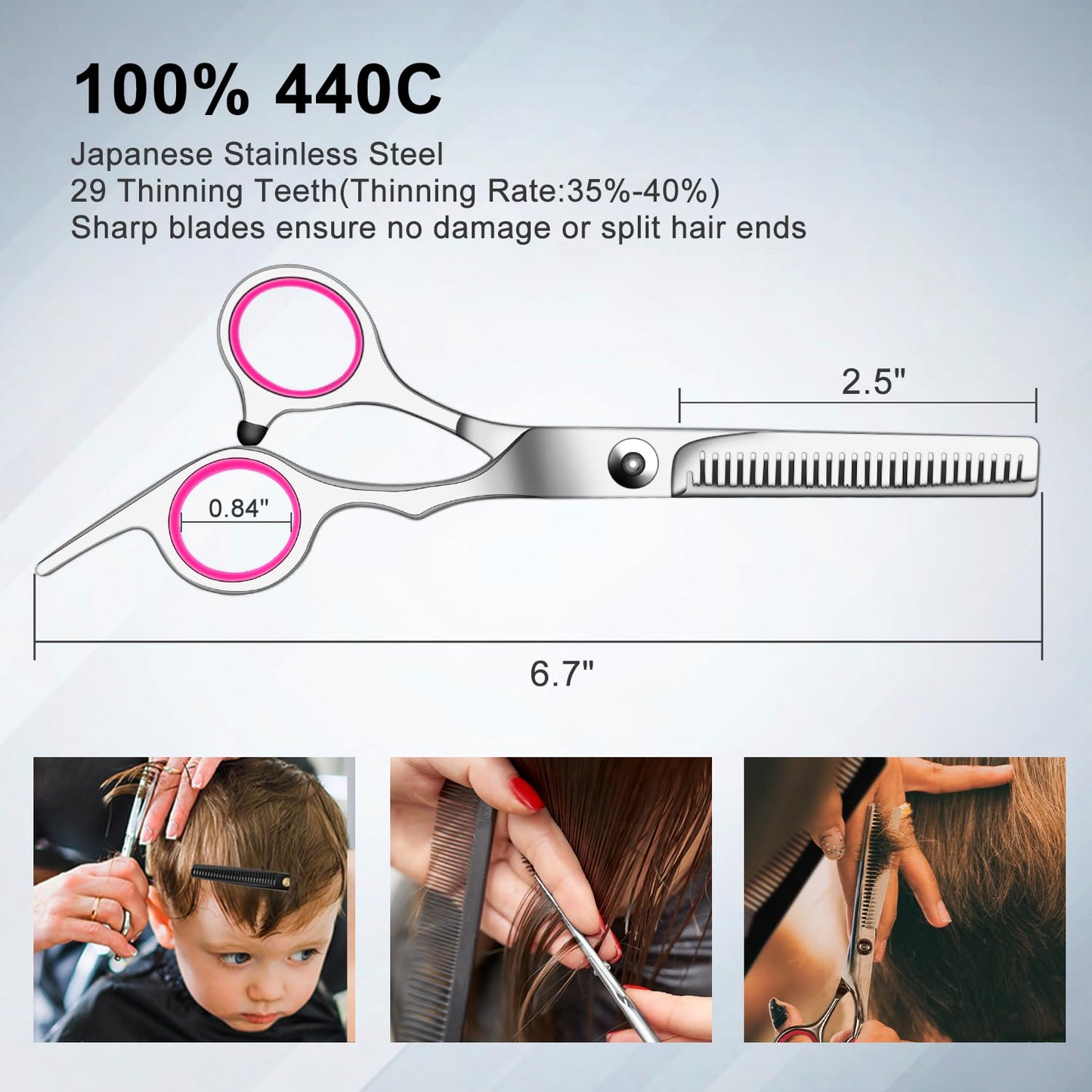 Professional Hair Cutting Scissors Set - 9 PCS Thinning Shears Kit for Salon & Home Use | Ideal for Men, Women, Kids & Pets