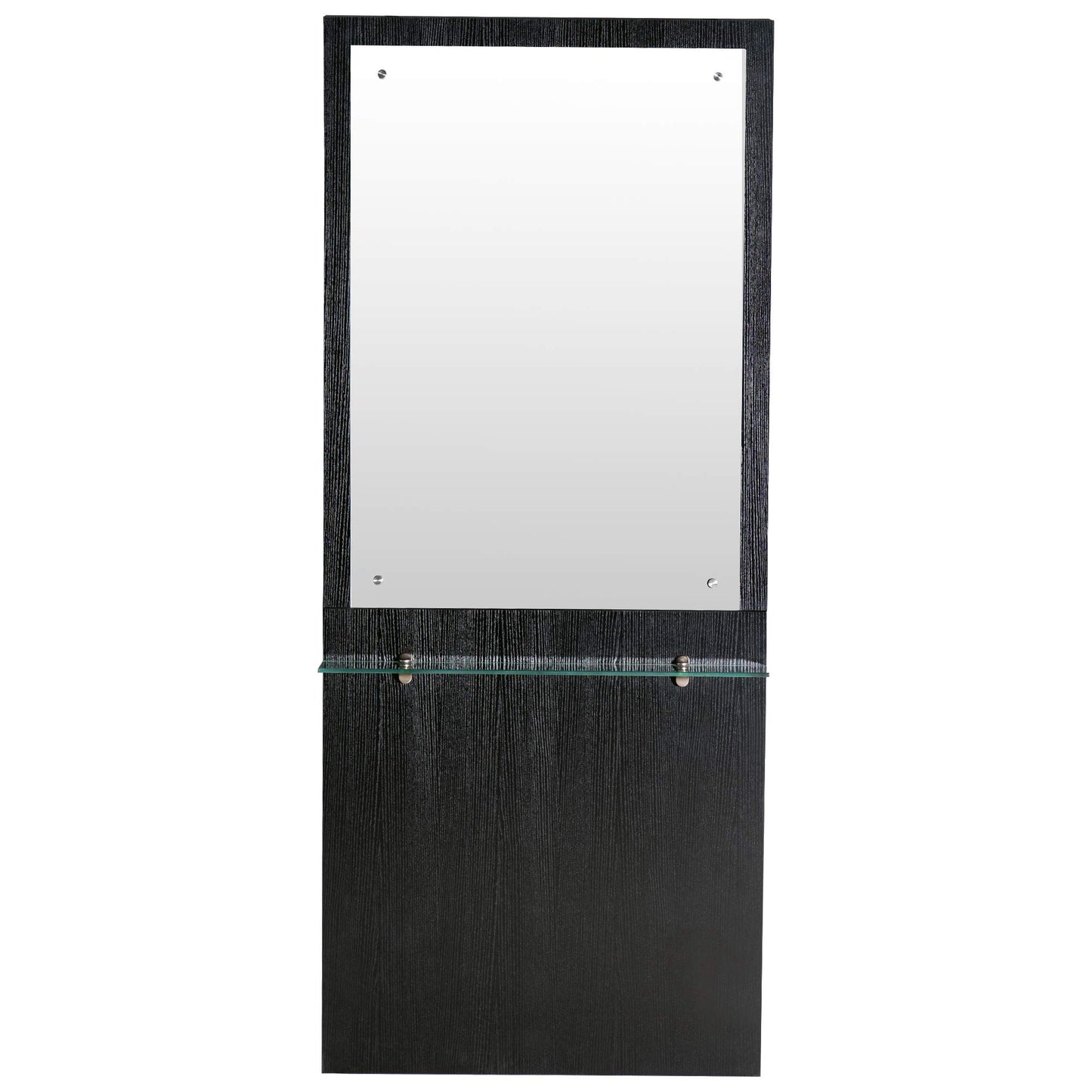 BarberPub Wall Mount Barber Station Makeup Mirrors Hair Styling Workstation Beauty Salon Spa Equipment 3016 (Black)