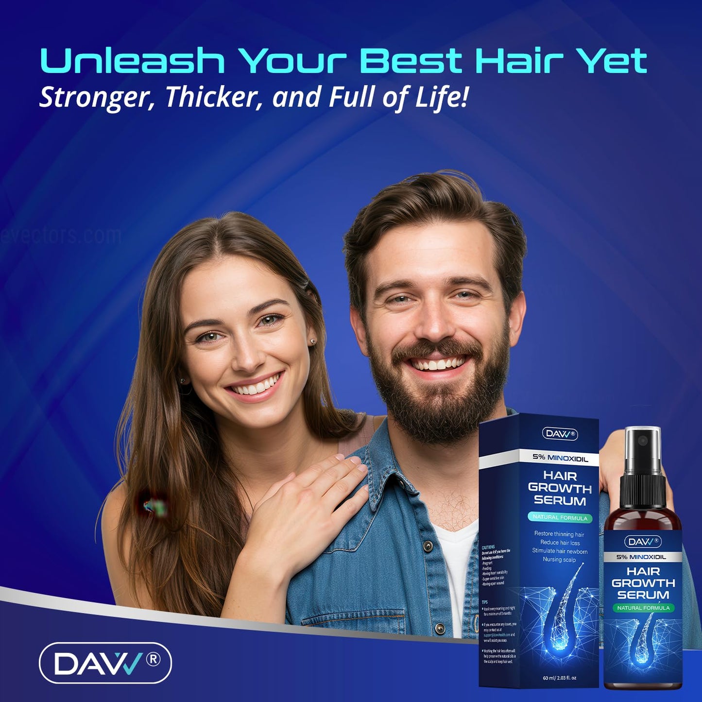 Minoxidil Hair Growth Spray for Men & Women - Extra Strength 5% Solution with Rosemary - 60ml