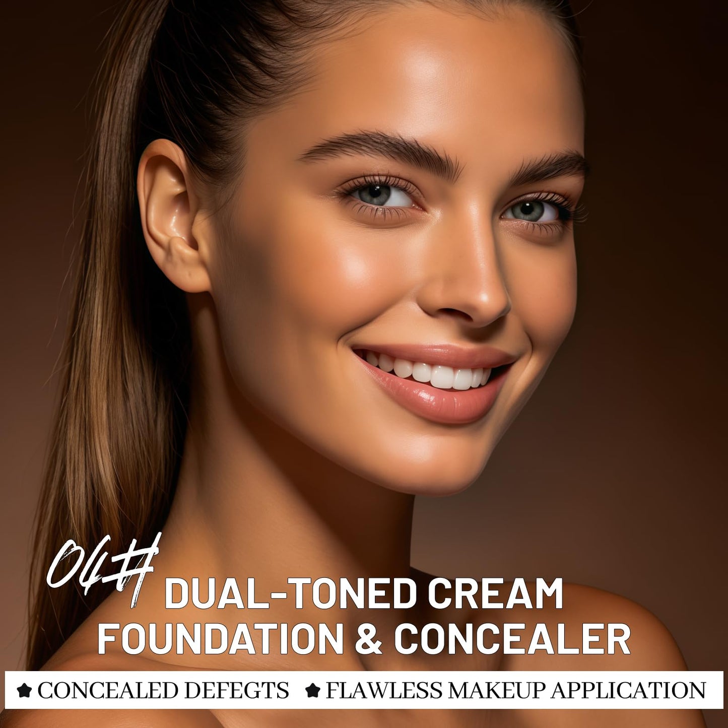 DAGEDA Dual-Toned Cream Foundation, Flawless Finish Foundation & Concealer Makeup, Creamy Smooth Texture, Long-lasting, Full Coverage, Blendable, Waterproof Makeup Palette 04