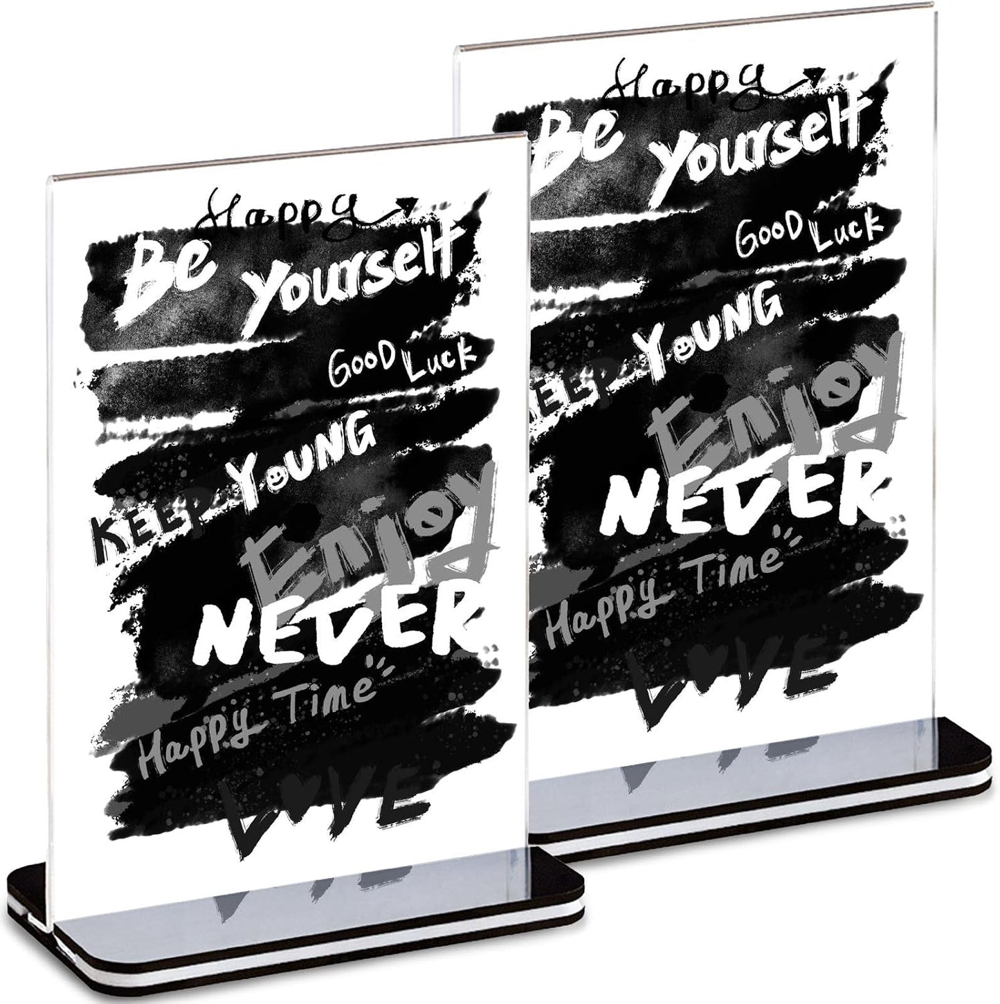 Acrylic Sign Holder - 12x8 Two-Sided Display Stand | 4 Pack for Cafes, Shops, Events