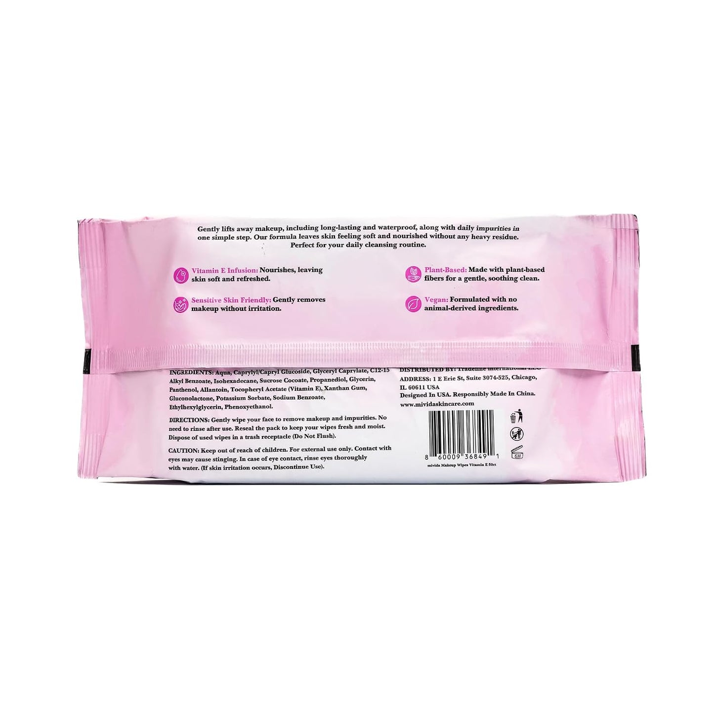 Hypoallergenic Makeup Remover Wipes - 200 Count Bulk Pack | Vitamin E, Fragrance-Free & Alcohol-Free for Sensitive Skin
