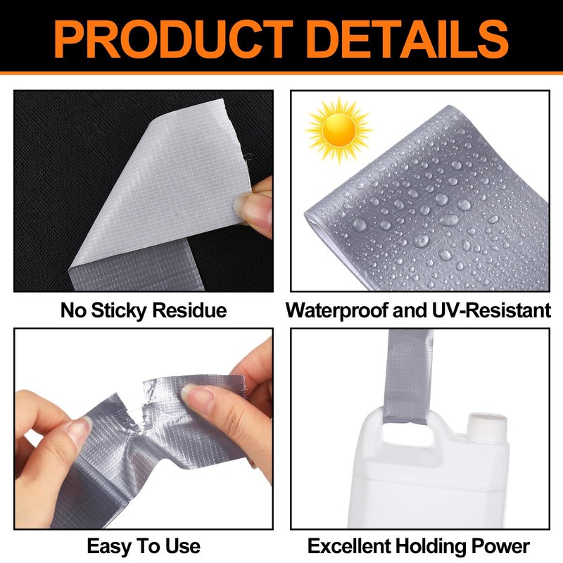 Innconee 4 Pack 1.77 in x 10 ft Travel Duct Tape Mini Pocket Size Flat Roll Flexible Heavy Duty Waterproof Tear by Hand for Repair Outdoor Emergency Gear EDC DIY Craft Camping Hiking (Silver)