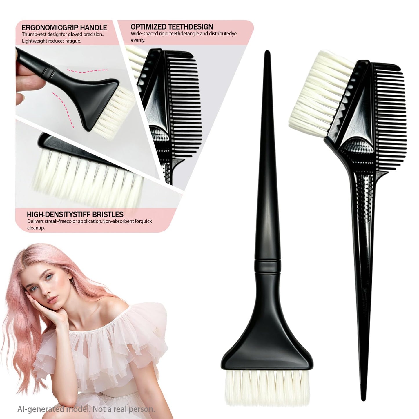 12 pcs Hair Dye Kit Professional Salon Tools with Hair Dye Brush and Bowl Set Hair Bleach Kit,Dye Clips Gloves Ear Covers,for Hairstylist and Women Hair Bleaching Coloring Highlighting Kit (12, black)