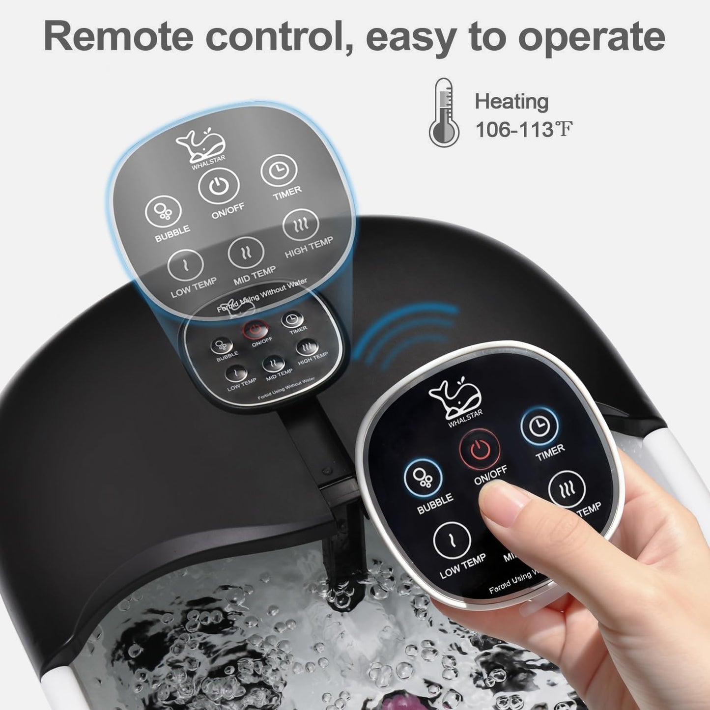 Collapsible Foot Spa Bath Massager - Heated Vibration & Bubbles | 16oz Tea Tree Oil Foot Soak & Epsom Salt - Black