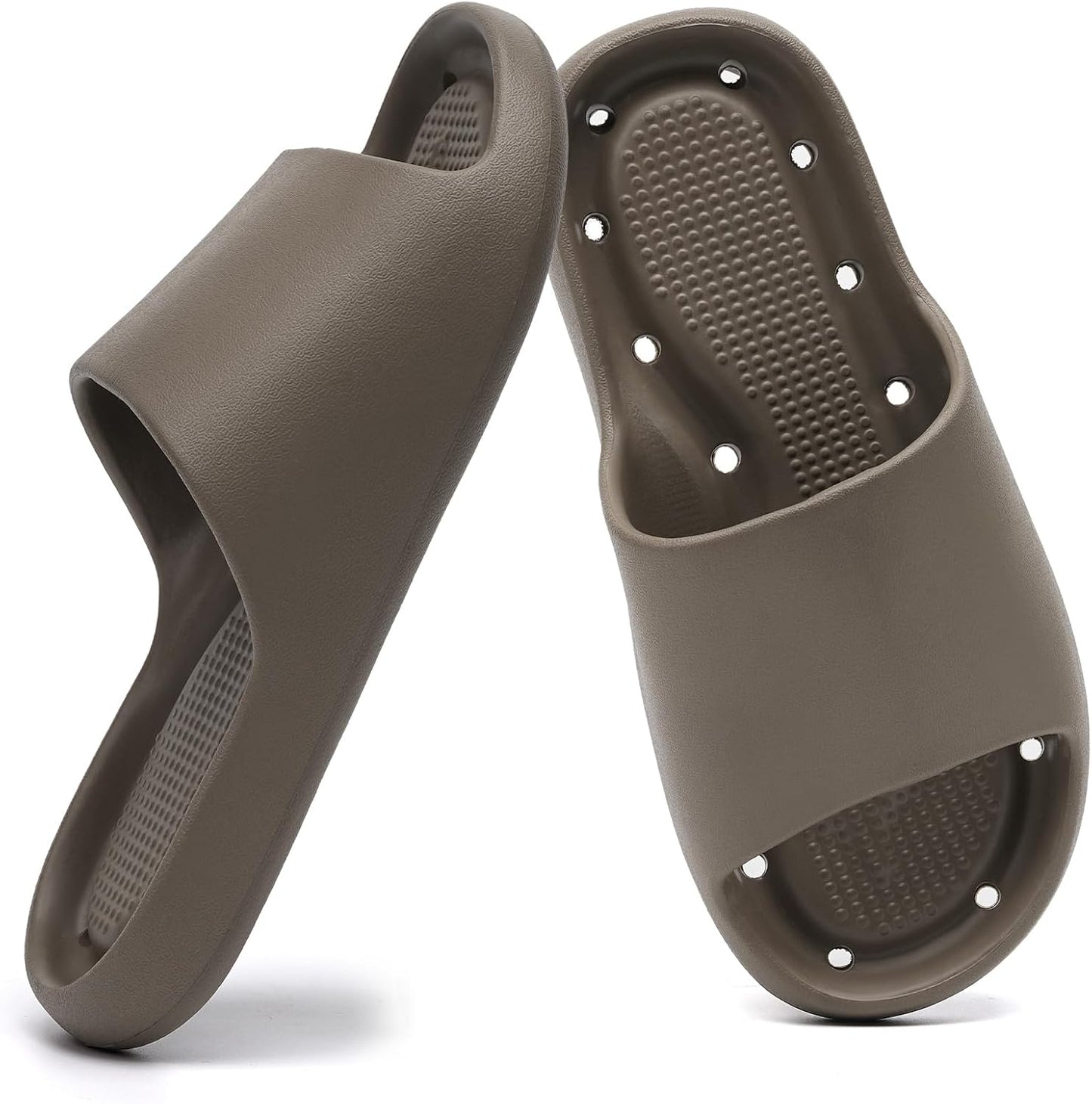 Arch Support Shower Shoes - Quick Drying Slide Sandals with Drain Holes | Soft Cushioned Anti-Slip Pool Slides for Comfort