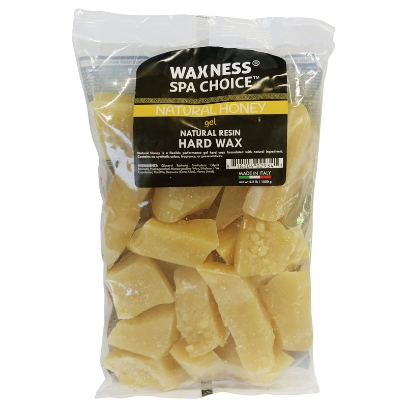 Waxness Spa Choice Natural Honey Gel Hard Wax Beads 2.2 lb / 1 kg Pack of 2