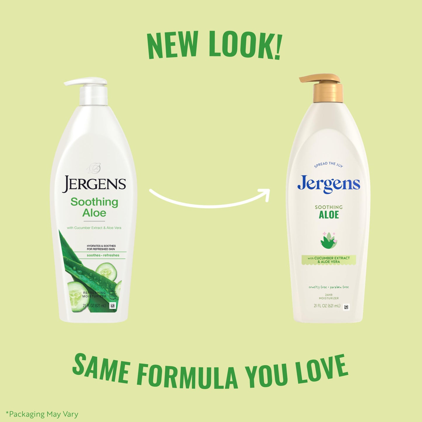 Jergens Soothing Aloe Body Lotion For Dry Skin, Moisturizer, 21 fl oz